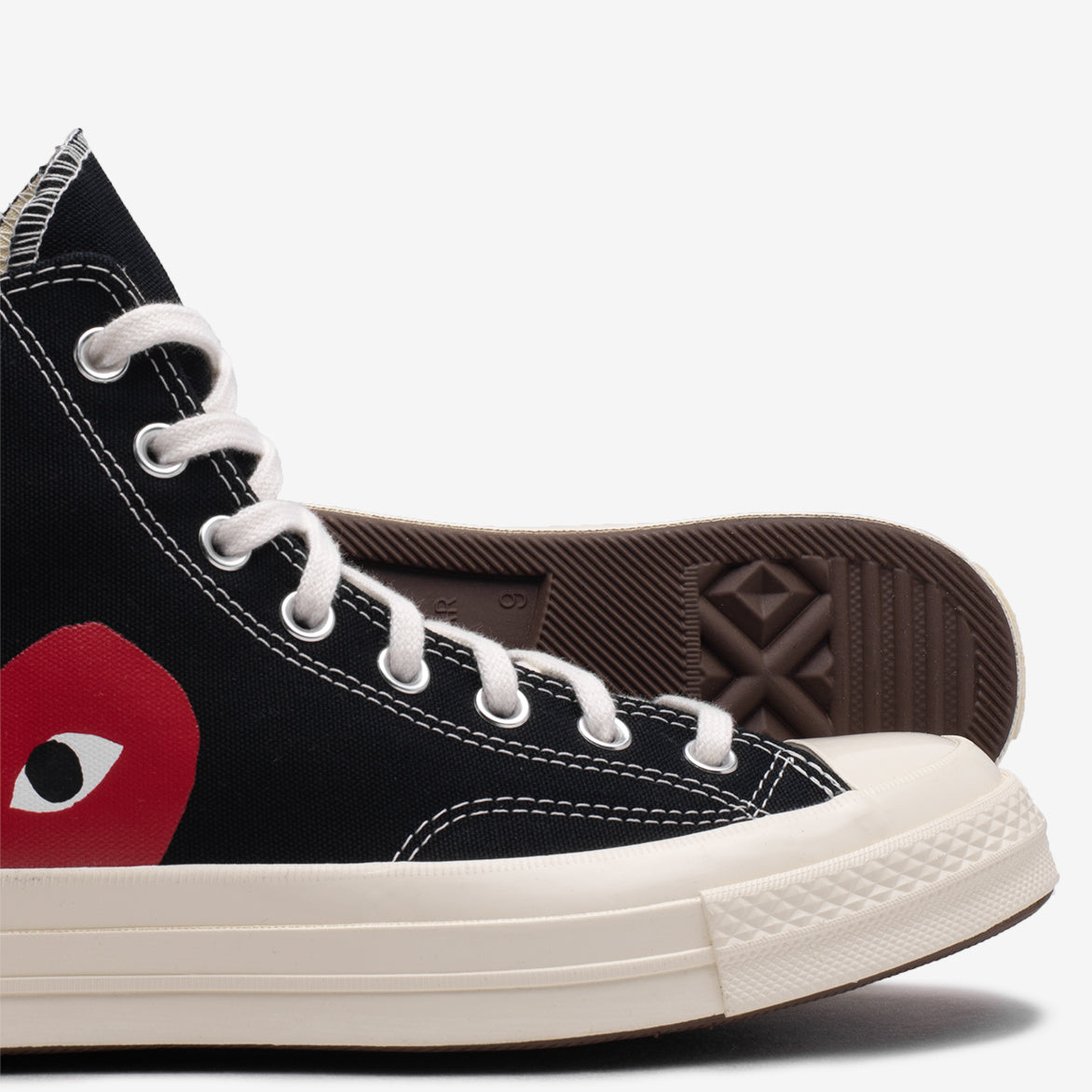 CDG PLAY x Converse Chuck Taylor All Star '70 High Top Sneakers - Black | Unisex Retro Canvas Shoes for Streetwear & Casual Outfits