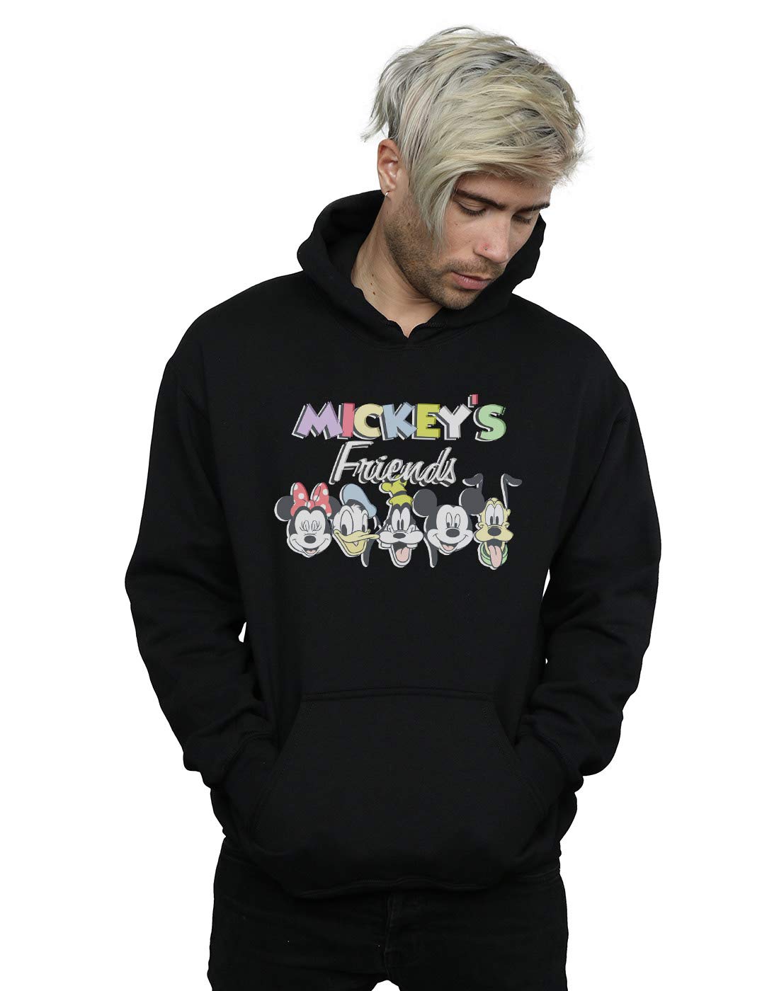 Disney Mickey Mouse Vintage Hoodie for Men - Soft Cotton Pullover Sweatshirt with Friends Graphic | Perfect for Casual Wear, Gifts & Disney Fan Collections