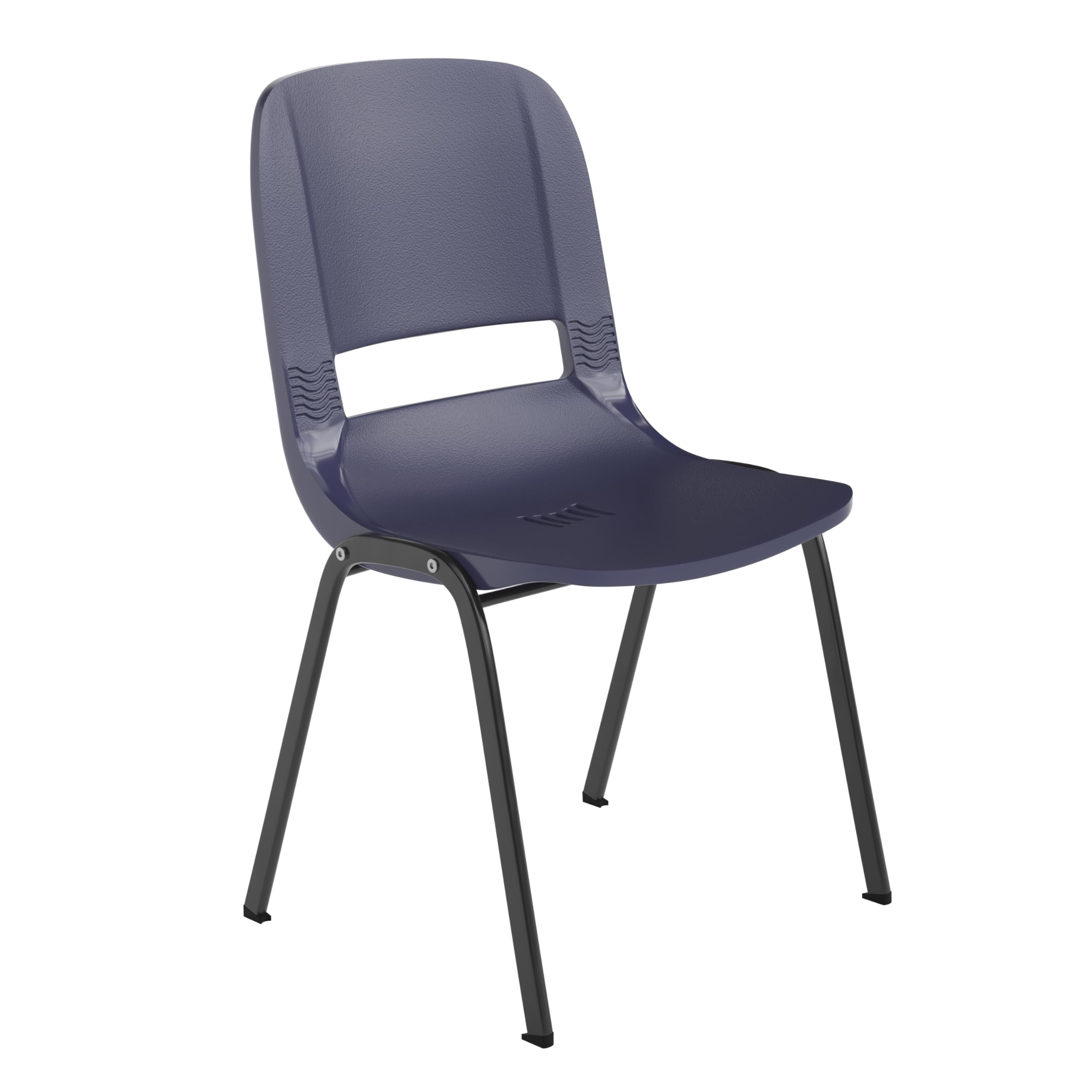EMMA + OLIVER Apis Heavy Duty Stack Chair - Navy Blue Ergonomic Office Chair with Comfortable Seat & Back Support - Powder Coated Metal Frame - Stackable Up to 15 High - 661 lbs Weight Capacity - Perfect for Conference Rooms, Classrooms, and Event Spaces