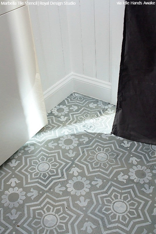 Marbella Tile Stencil Kit - Reusable DIY Wall & Floor Stenciling Templates for Home Decor, Bathroom, and Kitchen Renovation Projects