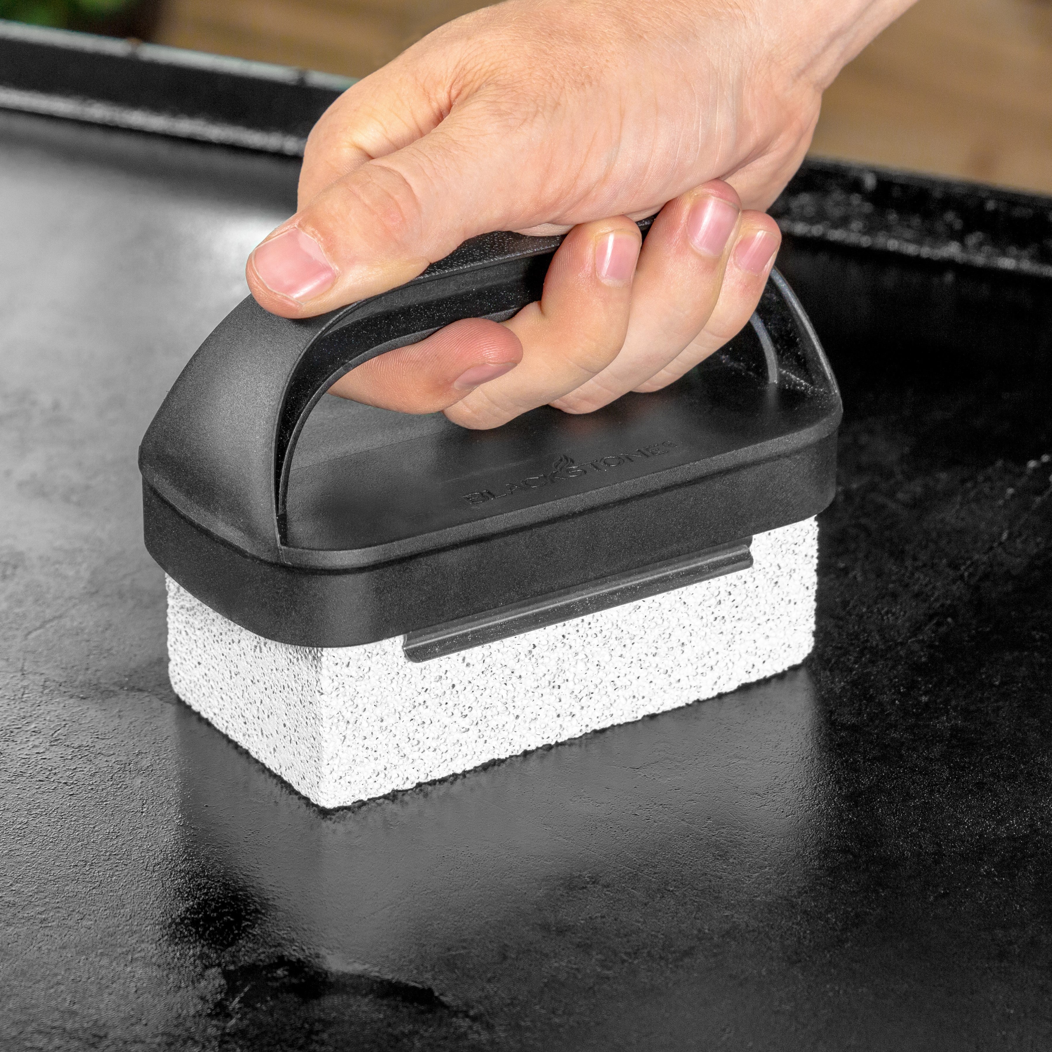 Stainless Steel Griddle Scraper with Cleaning Brick - Heavy Duty Grill Cleaner Tool for Flat Top Griddles, Blackstone, BBQ & Outdoor Cooking Accessories - Perfect for Camping, Backyard Grilling & Restaurant Use