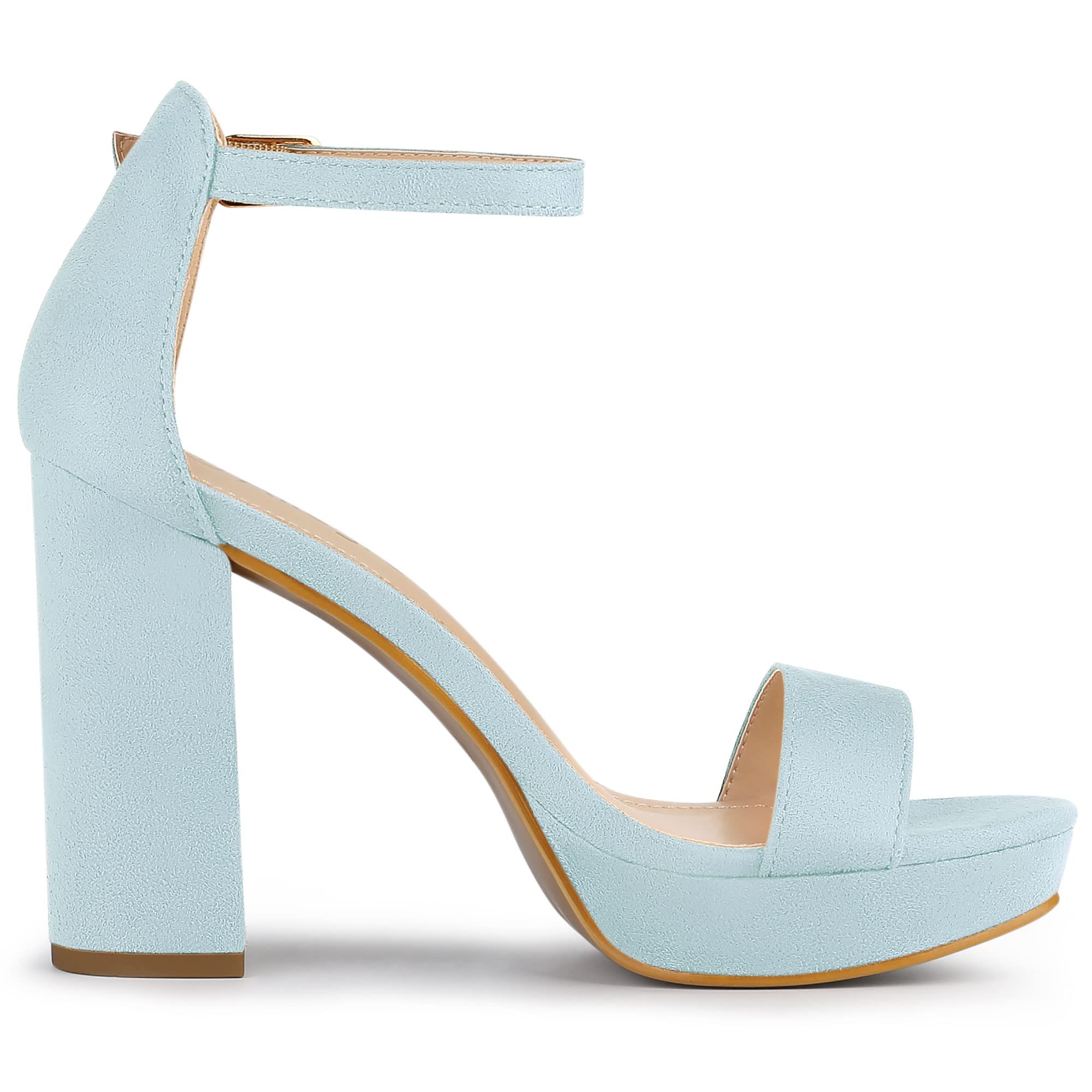 Allegra K Women's Ankle Strap Platform Chunky Heel Sandals - Comfortable Summer Dress Shoes for Weddings, Parties & Date Nights