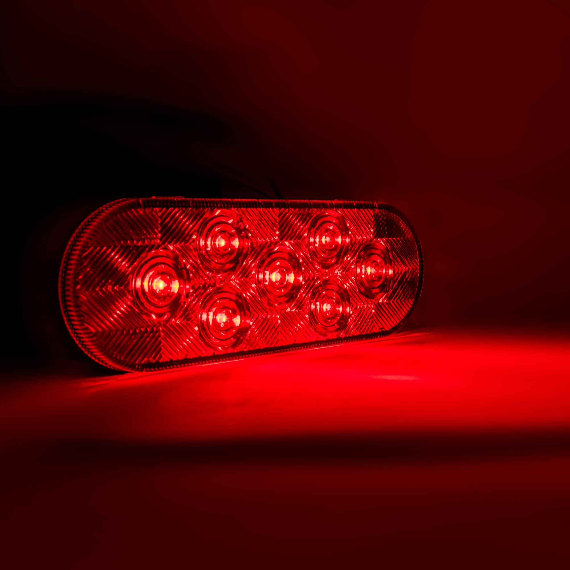 2 Pro LED 607R24V 6 Inch Oval Stop Tail Turn Signal Lights - Waterproof for Trucks, Trailers, RVs & Boats - Bright Red/Amber Safety Lighting