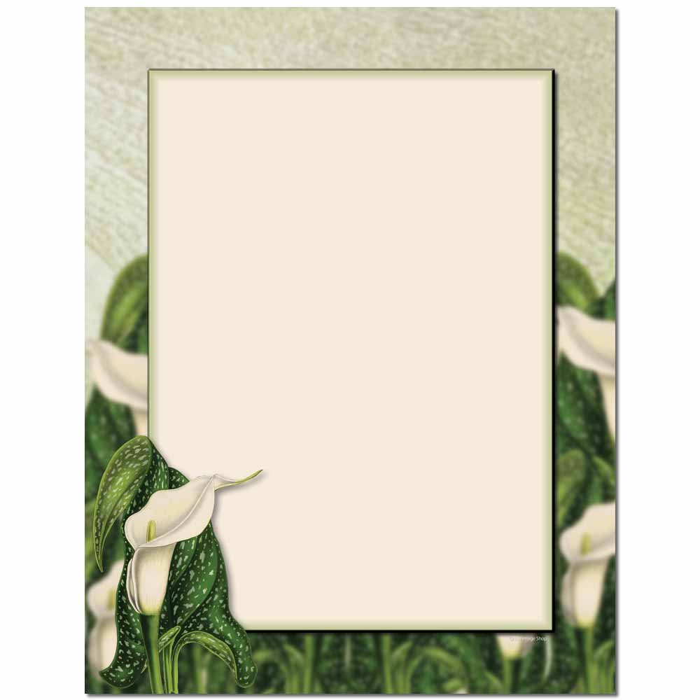 Premium Calla Lily Letterhead Paper - 100 Sheets for Laser & Inkjet Printers - Perfect for Wedding Invitations, Business Stationery & Elegant Correspondence