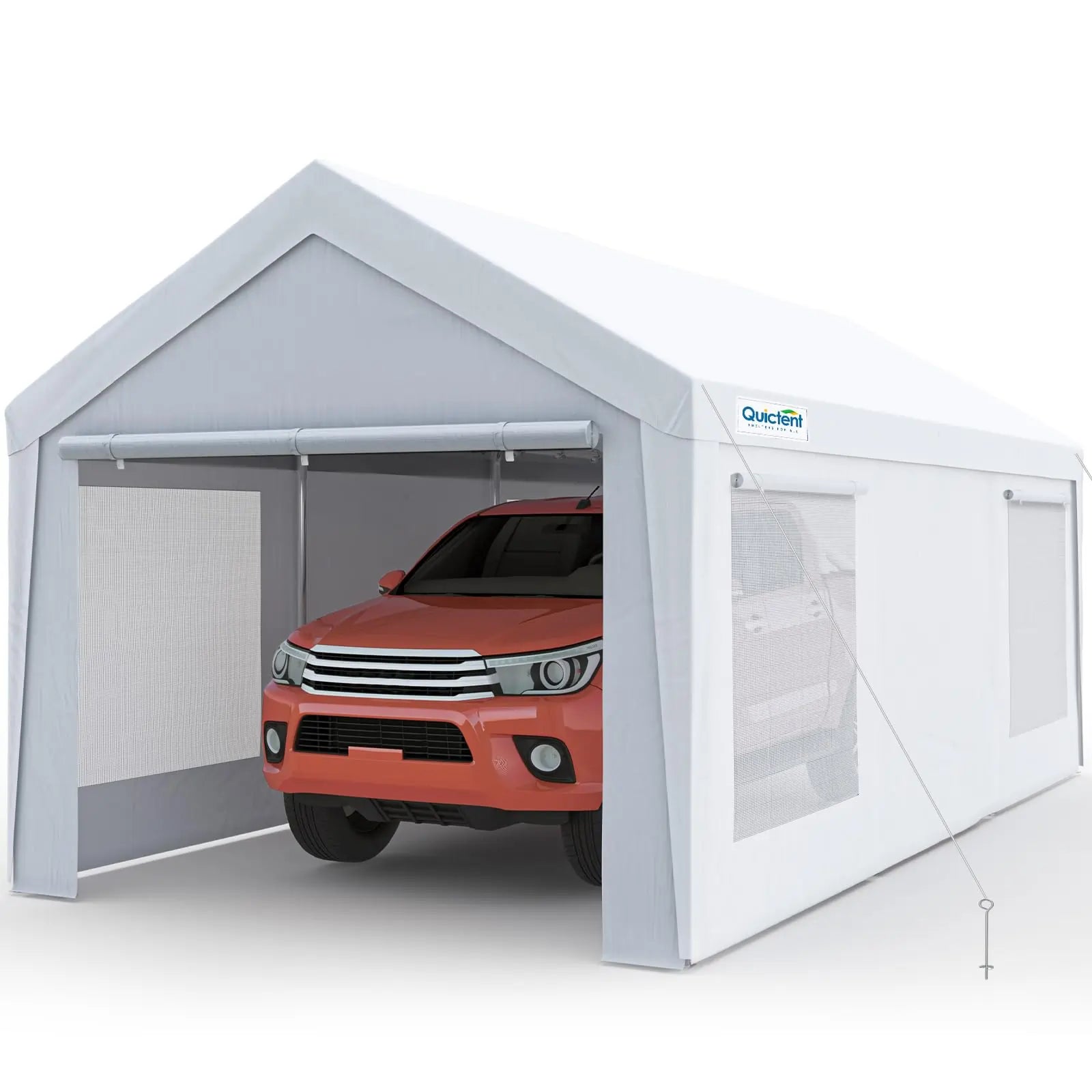 10' x 20' Heavy Duty Carport with Ventilated Windows - Waterproof Outdoor Shelter for Cars, RV, Boat & Equipment Protection