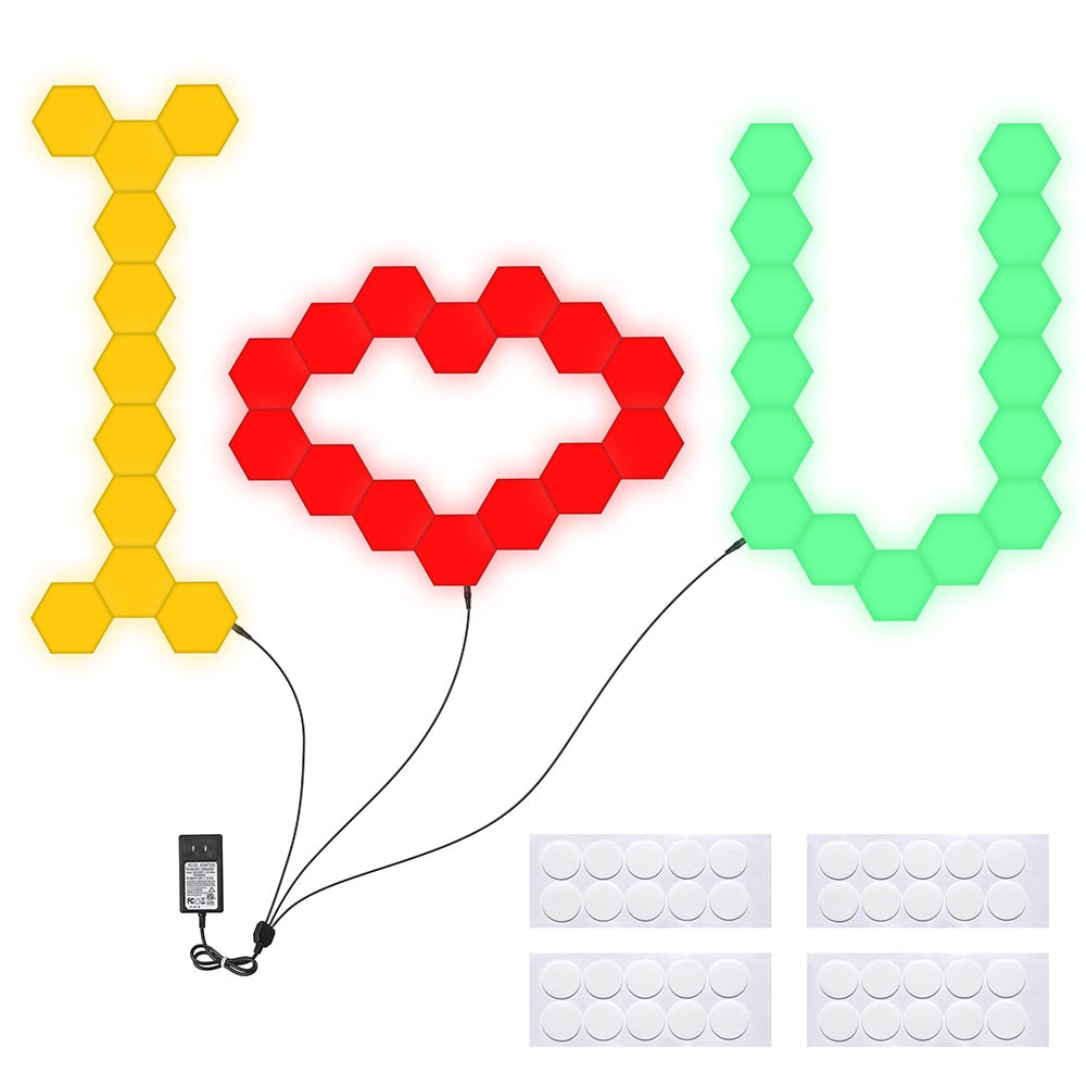 LifeSmart Modular Touch Light Panels - 40PCS RGB Wall Lights with Smart Control for Home Decor, Gaming Room & Party Lighting