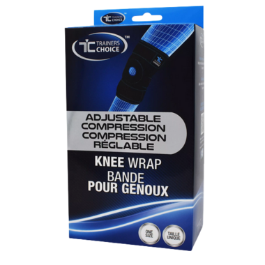 Trainer's Choice Knee Compression Wrap - Support & Pain Relief for Running, Workouts & Recovery - Adjustable & Breathable Knee Brace for Men & Women