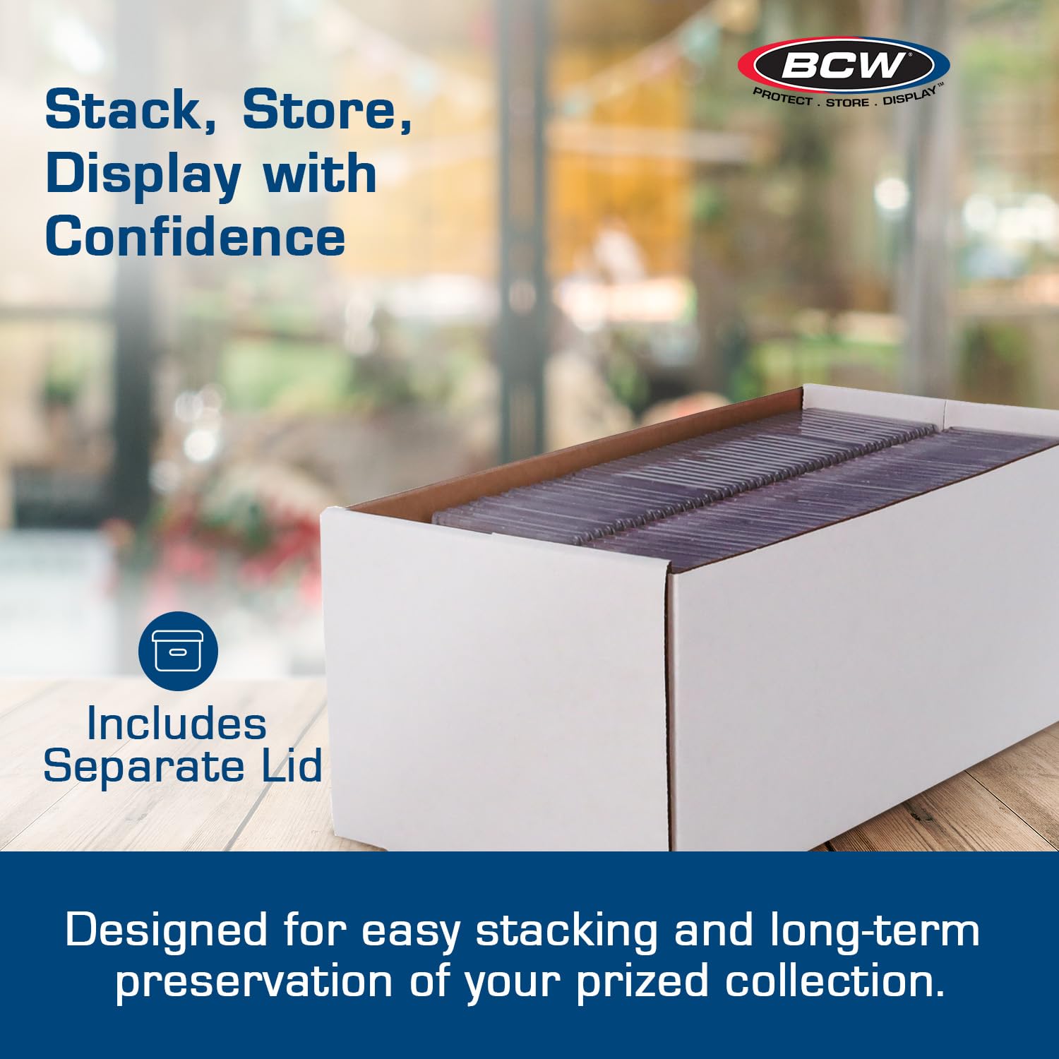 BCW 3ct Graded Shoe Box - Premium Card Storage Holds 300 Toploaders & 100 Graded Cards - Perfect for Sports Cards, Trading Cards & Collectibles Organization