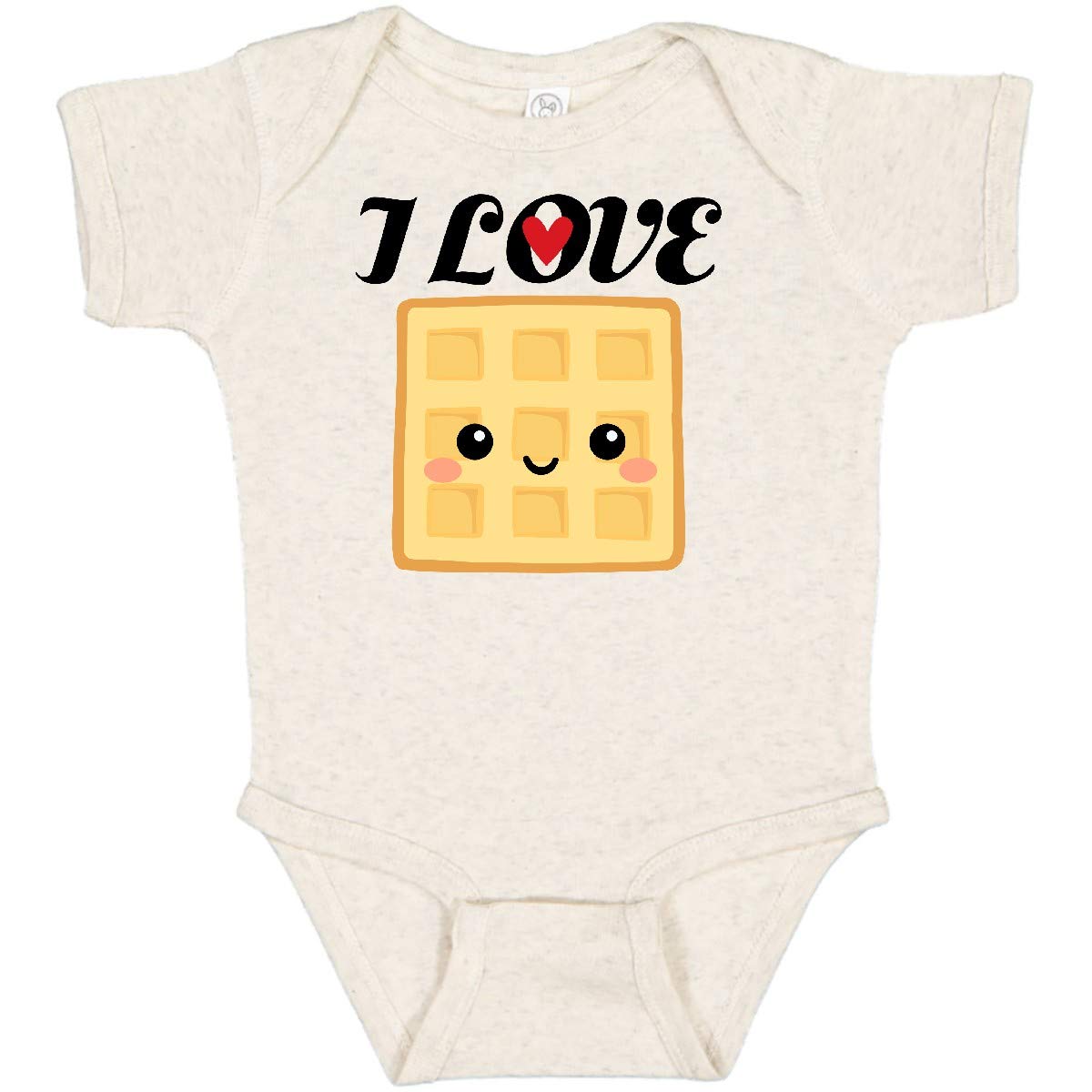 Inktastic Waffle Lover Baby Bodysuit - Cute I Love Waffles Outfit for Infants & Toddlers - Perfect for Breakfast, Family Photos & Casual Wear