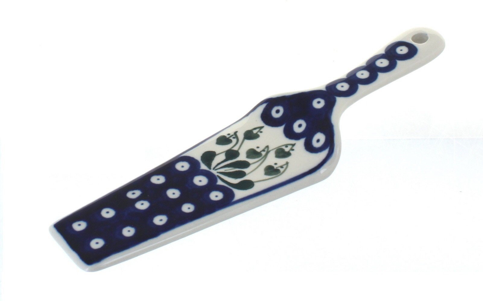 Handcrafted Blue Rose Polish Pottery Alyce Cake Server - Elegant Dessert Serving Set for Weddings, Parties & Tea Time - Unique Gift for Bakers & Hosts
