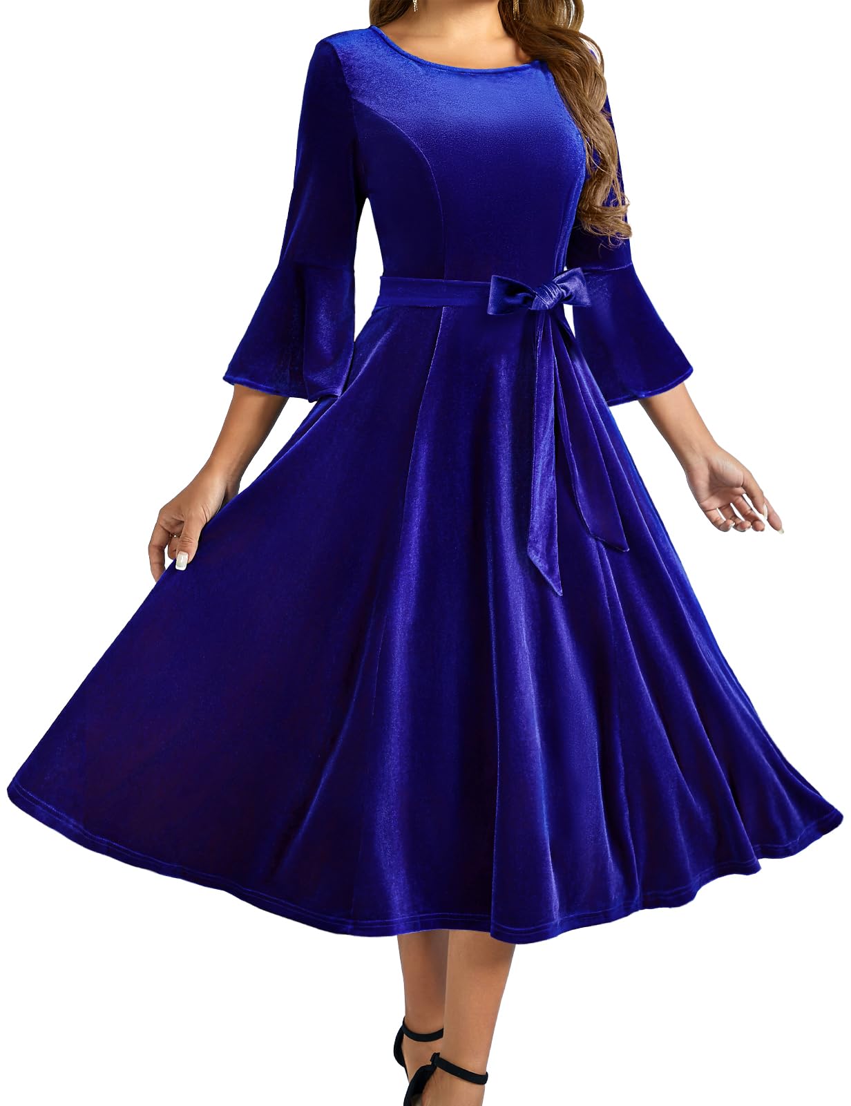 Elegant Velvet Dress for Women - Long Sleeve Velvet Cocktail Dress for Wedding Guest, Evening Party & Special Occasions | Perfect for Holiday Gatherings, Date Nights & Formal Events