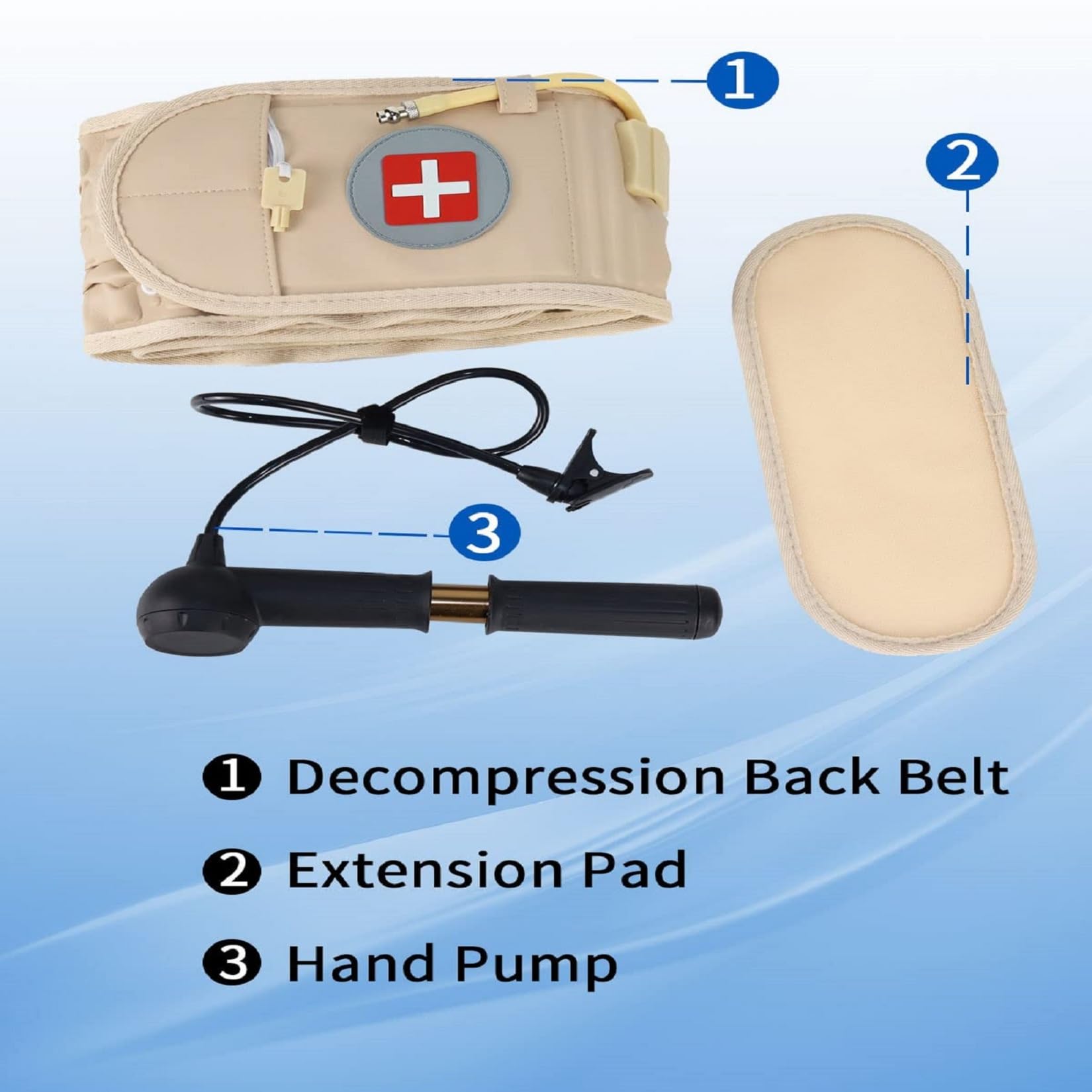 Inflatable Lumbar Support Belt for Back Pain Relief - Adjustable Back Decompression Belt (Fits Waist 29-49