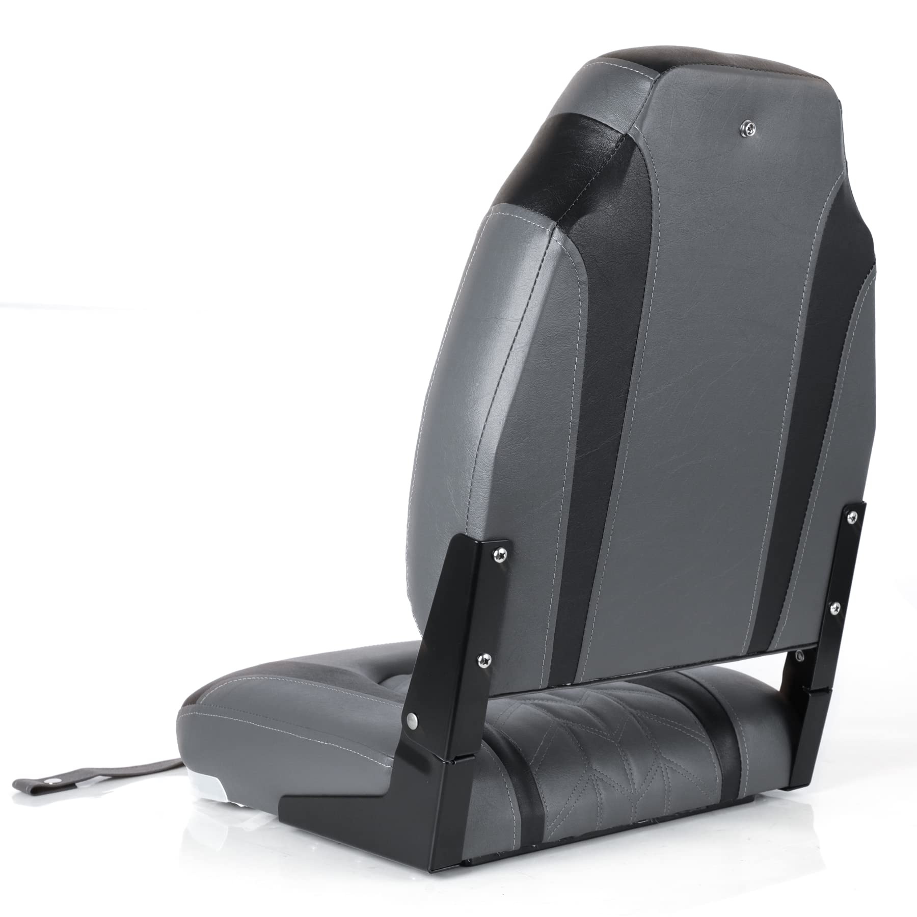 Premium High Back Folding Boat Seat with Stainless Steel Hardware - Comfortable Marine Chair for Fishing, Boating & Water Sports
