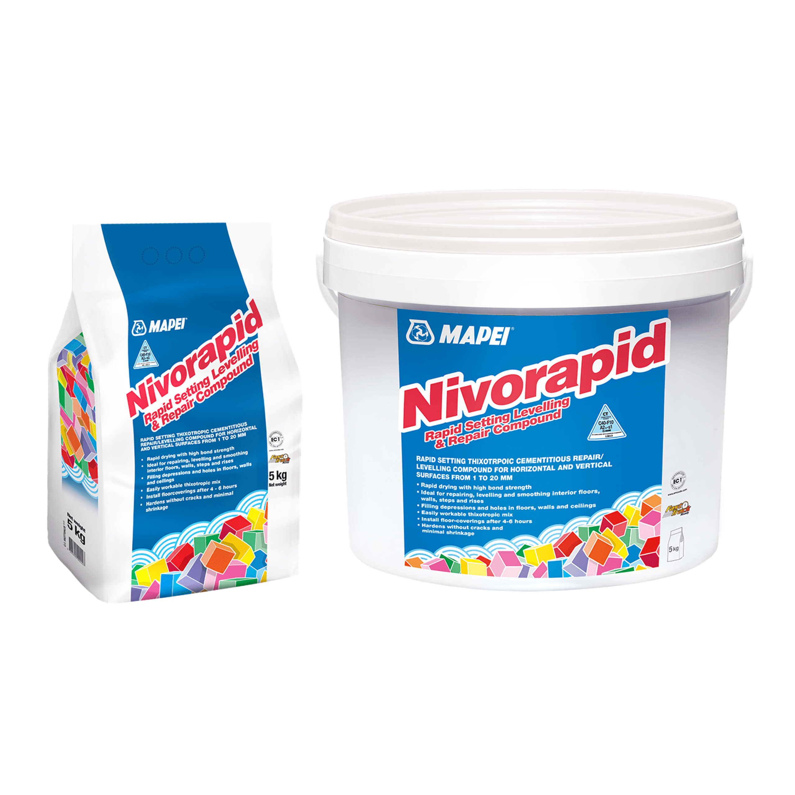 Mapei Nivorapid 1 - Fast-Setting Tile Adhesive for Floor and Wall Tiles | Perfect for Bathroom, Kitchen & Outdoor Projects