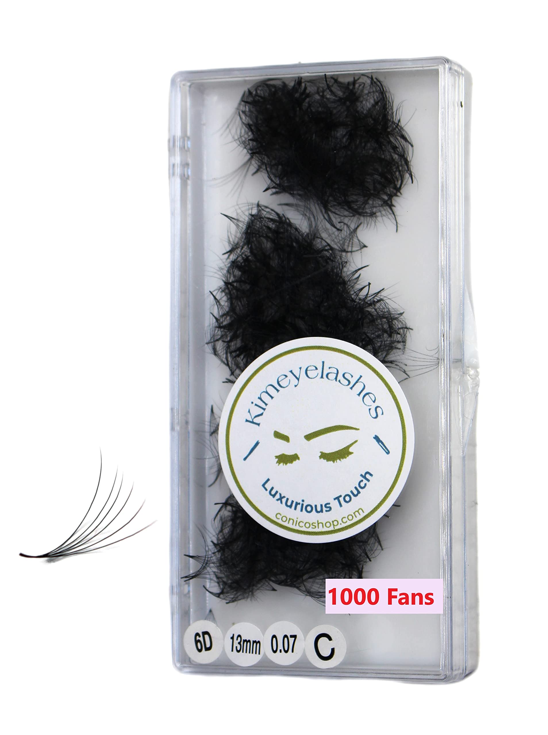6D 0.07 C and D Curl 1000 Premade Volume Eyelash Fans - Handmade Russian Volume Lash Extensions Supplies (6D 0.07 C Curl 10mm) - Perfect for Salon Professionals and DIY Lash Artists