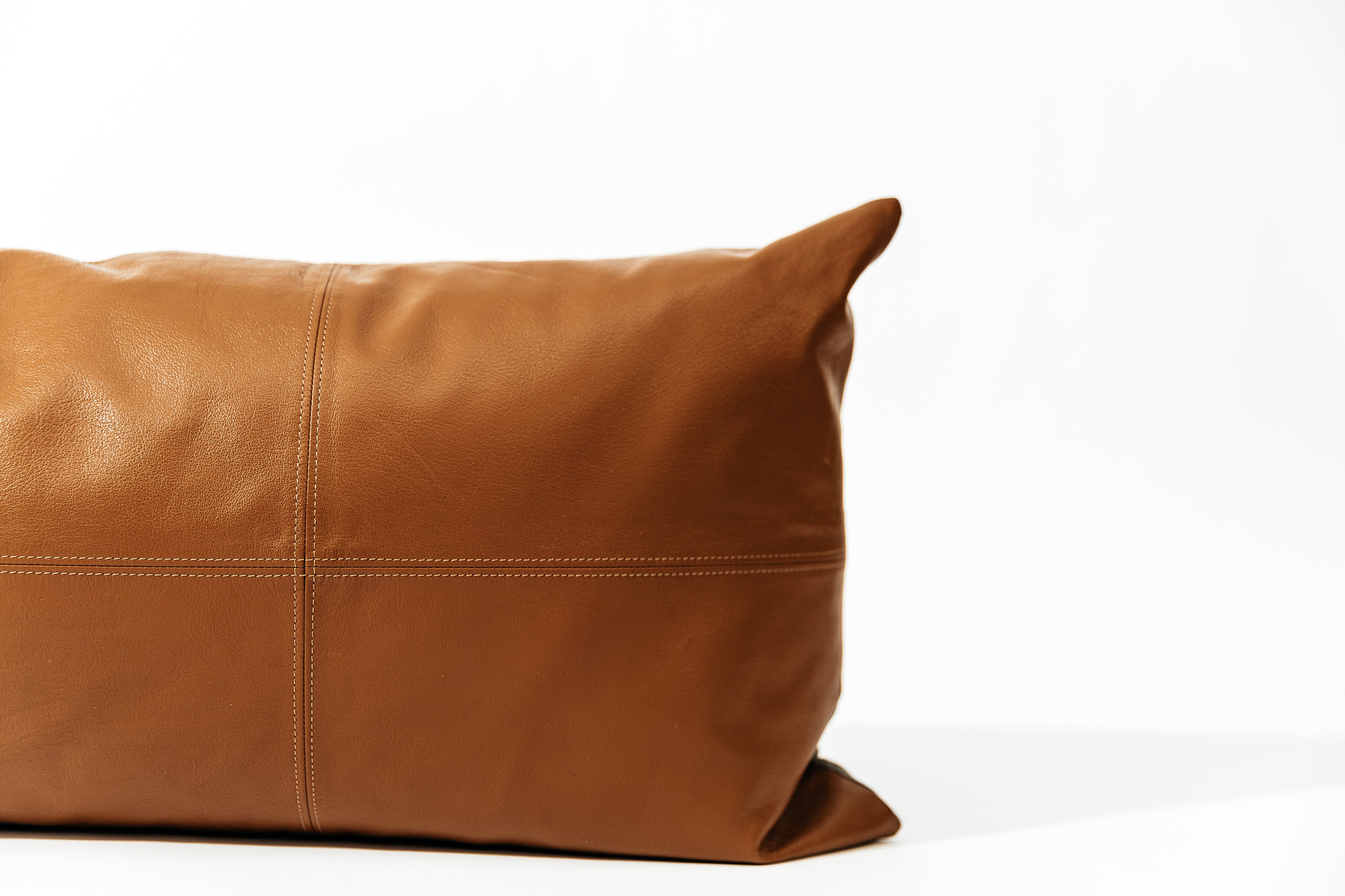 Luxury Owen Genuine Leather XL Lumbar Pillow Cover for Sofa, Bed & Office - Premium Back Support Cushion Case for Home Decor and Comfort
