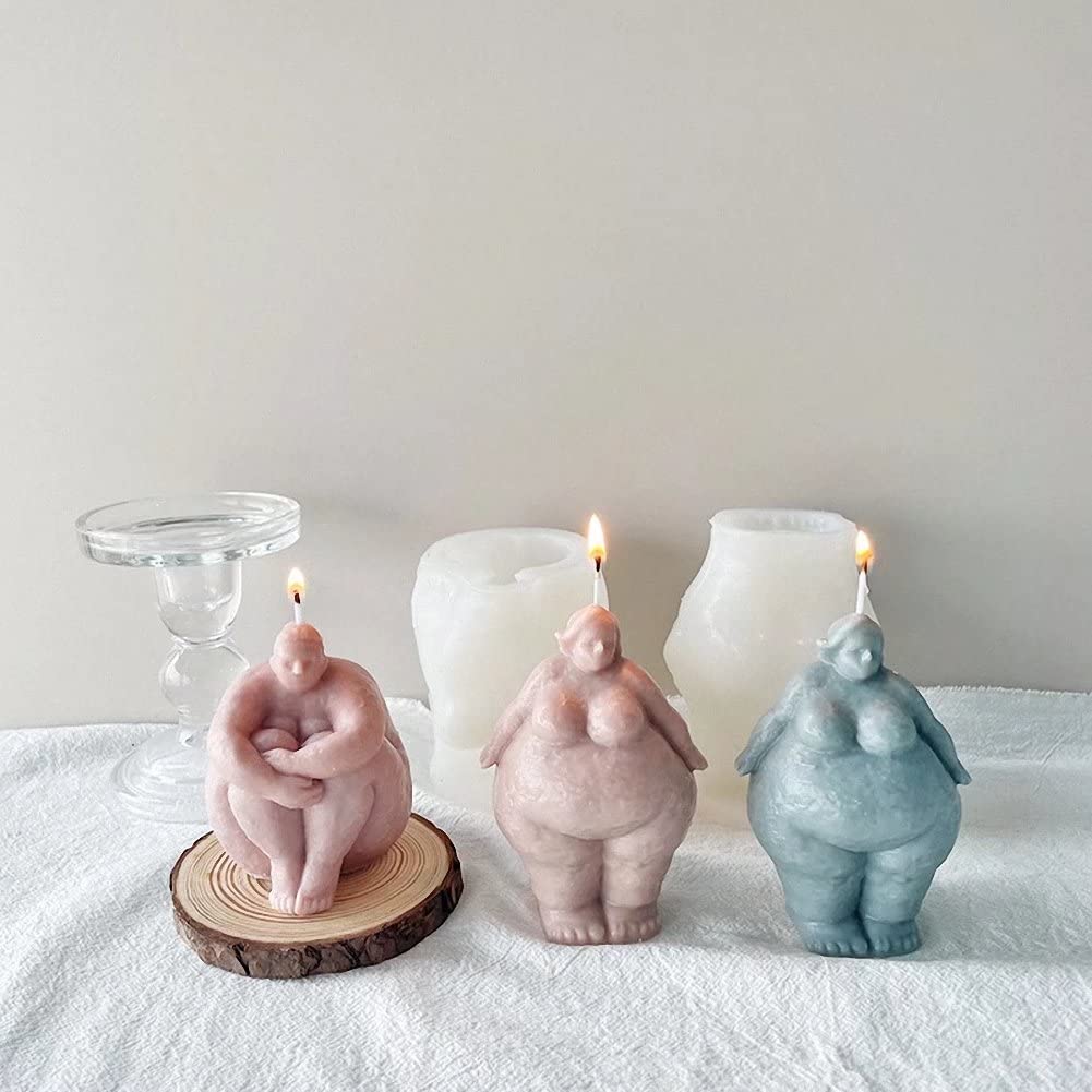 Premium Silicone Body Mold for Standing Fat Woman - DIY Candle, Resin, Soap, Cake, Aromatherapy, Plaster & Clay Crafts - Perfect for Home Decor, Gift Making & Creative Projects
