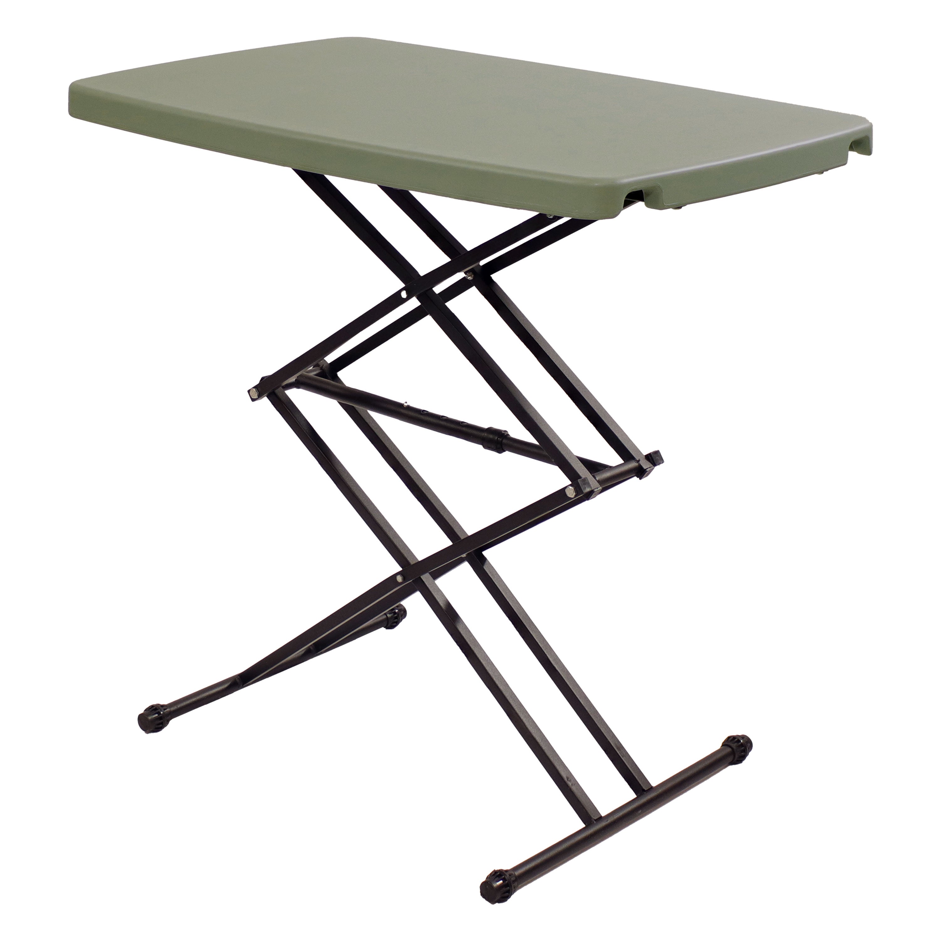 Sunnydaze Adjustable Folding Utility Table - Portable Rectangular Work Table with Collapsible Legs, Gray - Perfect for Outdoor Camping, Picnics, Garage & Home Projects