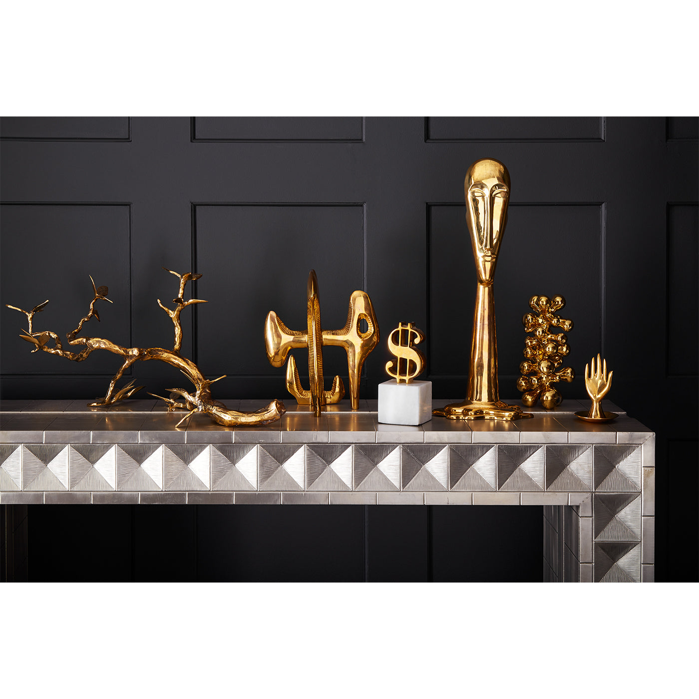 Elegant Brass Hand Ring Holder for Jewelry Organization - Perfect for Dresser, Vanity, and Bathroom Decor