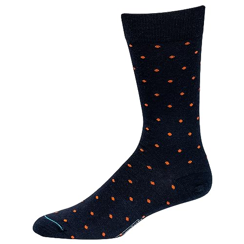 Navy With Orange Dots