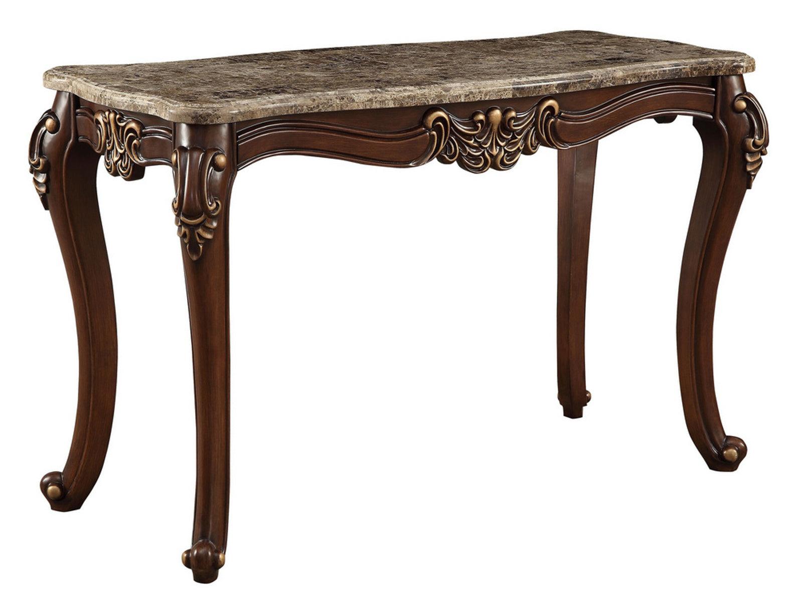Acme Furniture Mehadi Sofa Table - Solid Walnut Wood End Table with Storage Shelf - Perfect for Living Room, Bedroom, or Office Decor