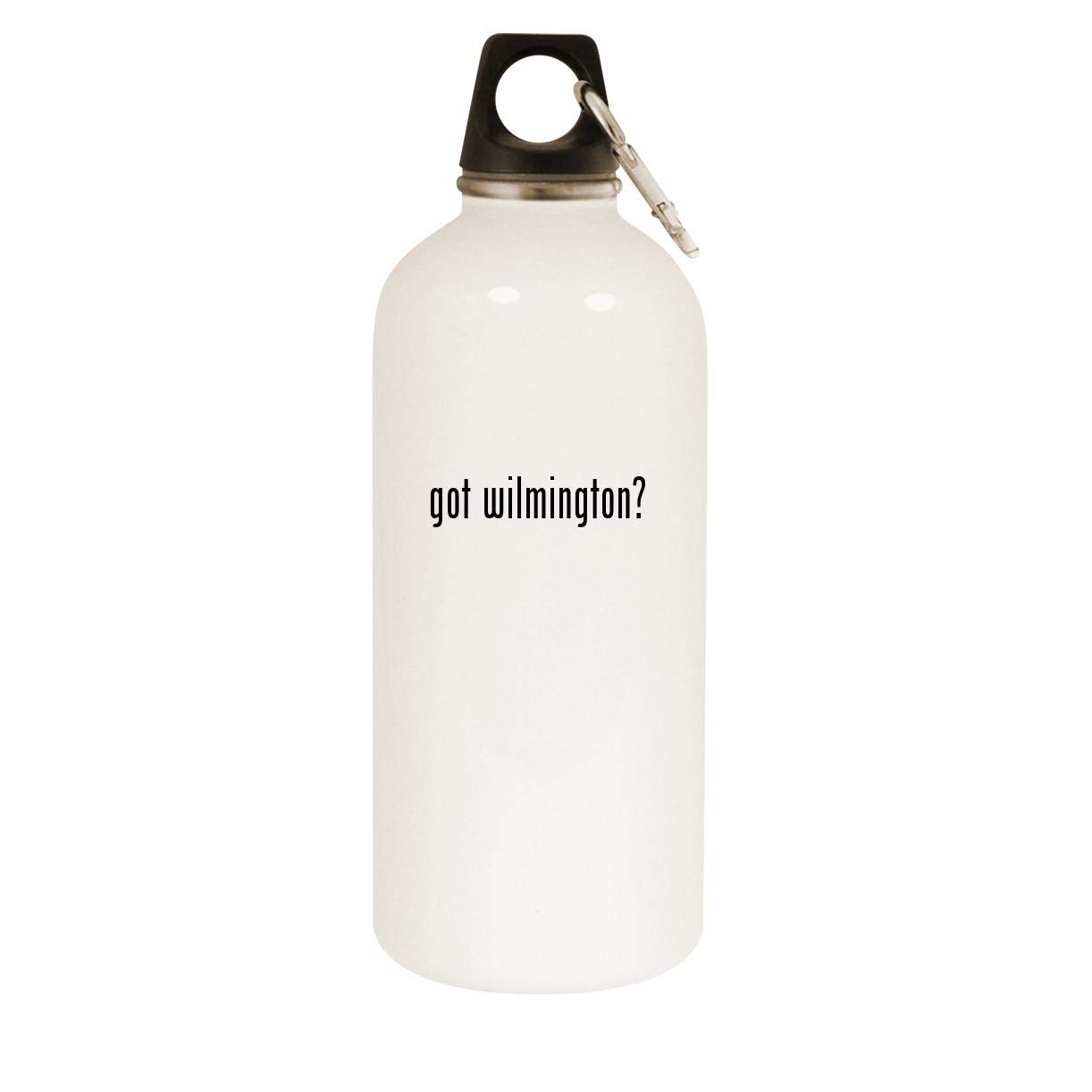 20oz Stainless Steel White Water Bottle with Carabiner Clip - Insulated Leakproof Tumbler for Hiking, Gym & Outdoor Activities