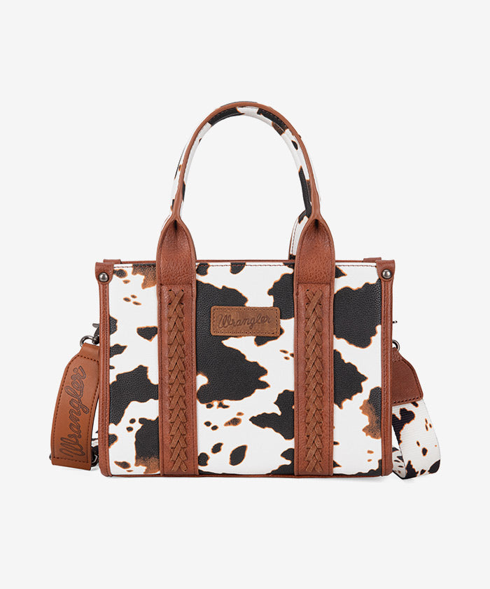 Wrangler Cow Print Concealed Carry Handbag for Women - Fashionable Western Style Purse with Hidden Gun Pocket | Perfect for Everyday Carry, Travel & Outdoor Adventures