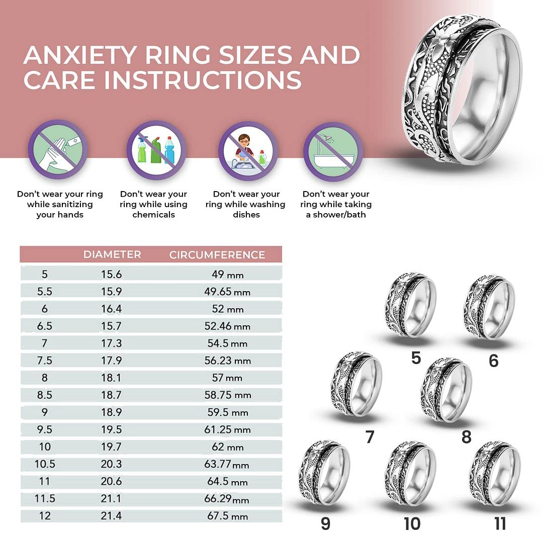 925 Sterling Silver Mom Spinner Ring for Women - Elegant Jewelry Gift for Birthday, Mother's Day & Special Occasions | Perfect for Everyday Wear, Gifting & Stress Relief