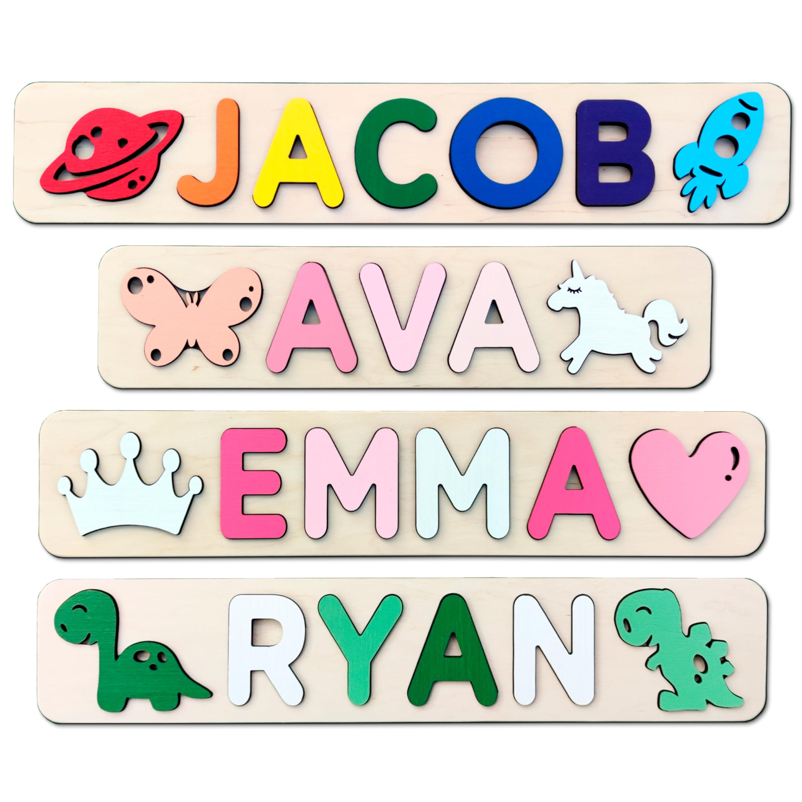 Personalized Wooden Name Puzzle - Custom Baby Gift for 1st Birthday & Toddler Learning