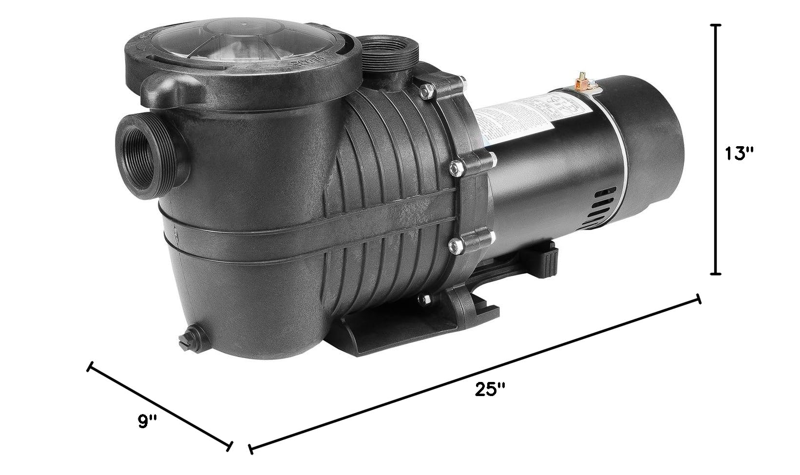 XtremepowerUS 1.0HP Variable Speed Pool Pump - 2-Speed Above Ground Swimming Pool Pump with 115V & 1-1/2