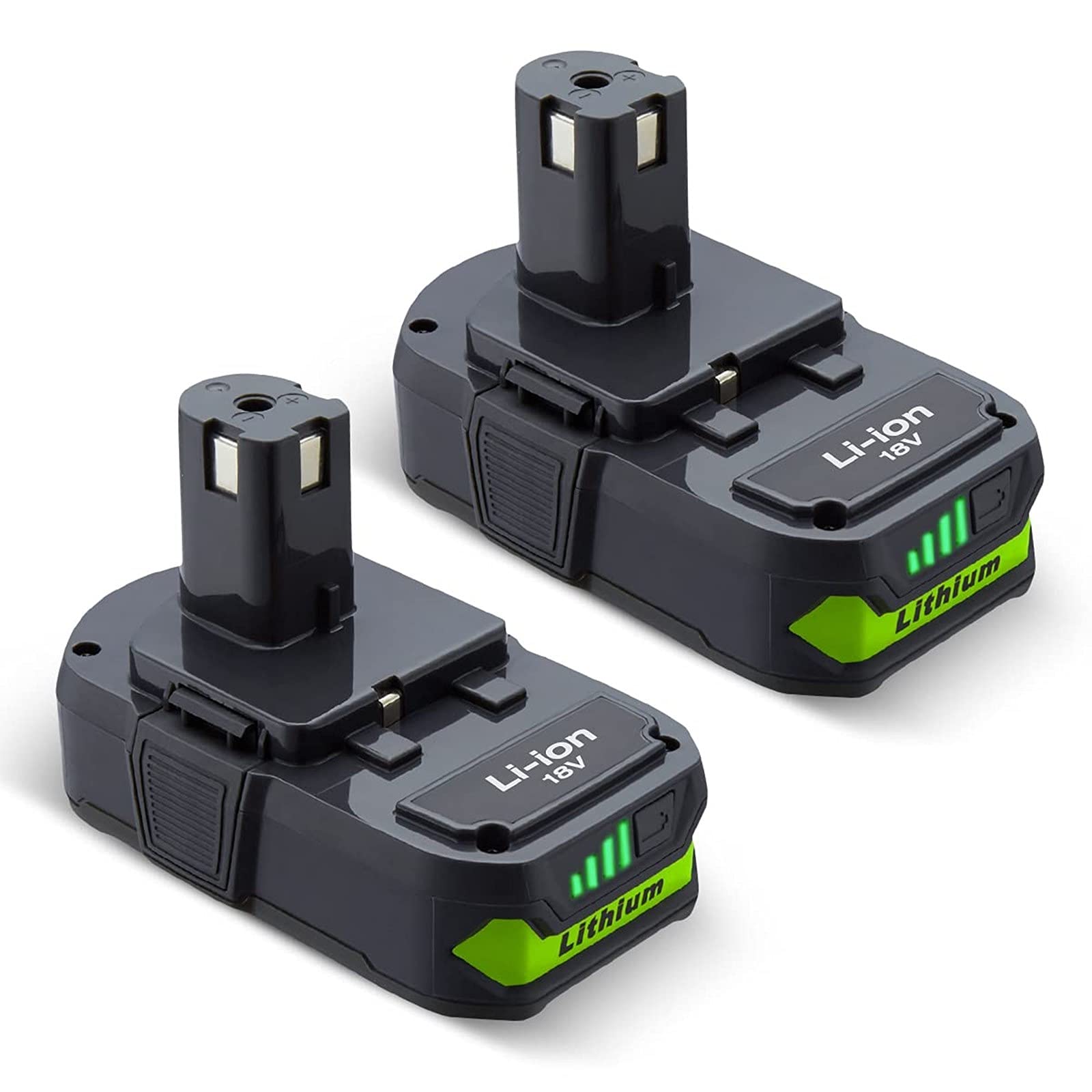 2 Pack 3600mAh P108 Replacement Battery for Ryobi Power Tools - Compatible with Ryobi P108 Cordless Drills, Saws & More - Perfect for DIY Projects, Home Repairs & Professional Use