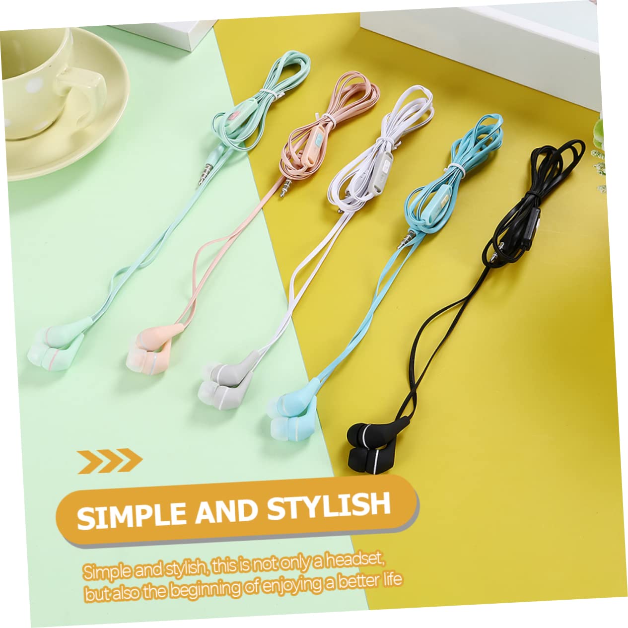 Gatuida 5-Pack Universal Wired Headphones with Noise Cancelling - In-Ear Corded Earphones for Office, Gaming & Calls | PVC Telephone Headset for Clear Communication