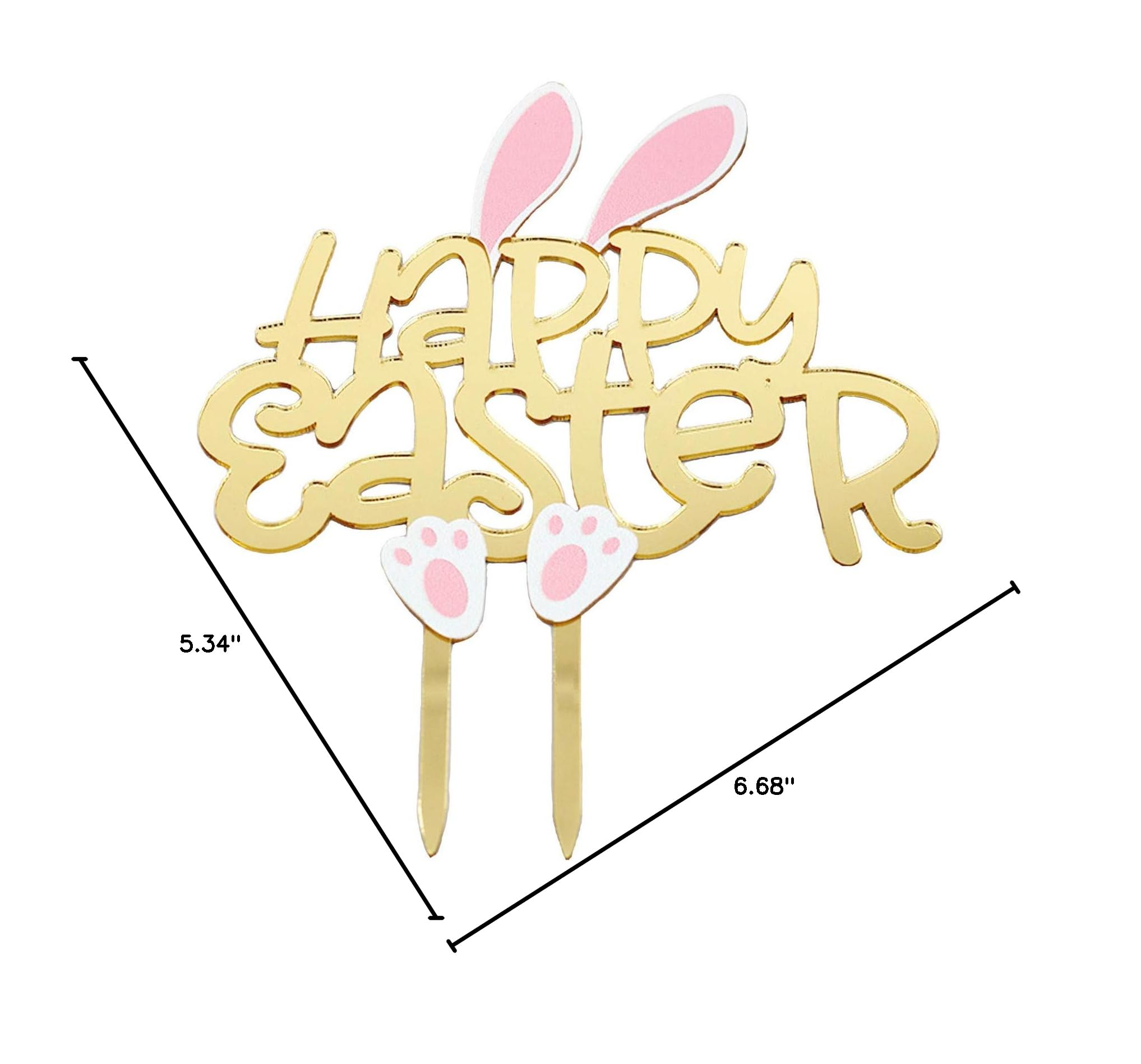 Easter Bunny Cake Topper Set - Rabbit Ear Cake Picks for Easter Party Decorations | Perfect for Easter Cakes, Cupcakes, and Spring Dessert Decor
