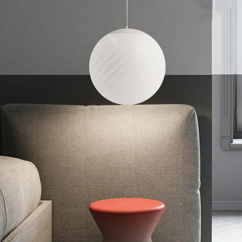 Modern White Spherical Glass Ceiling Light Fixture - Elegant Chandelier for Bedroom, Living Room & Dining Room - Perfect for Home Decor & Ambient Lighting