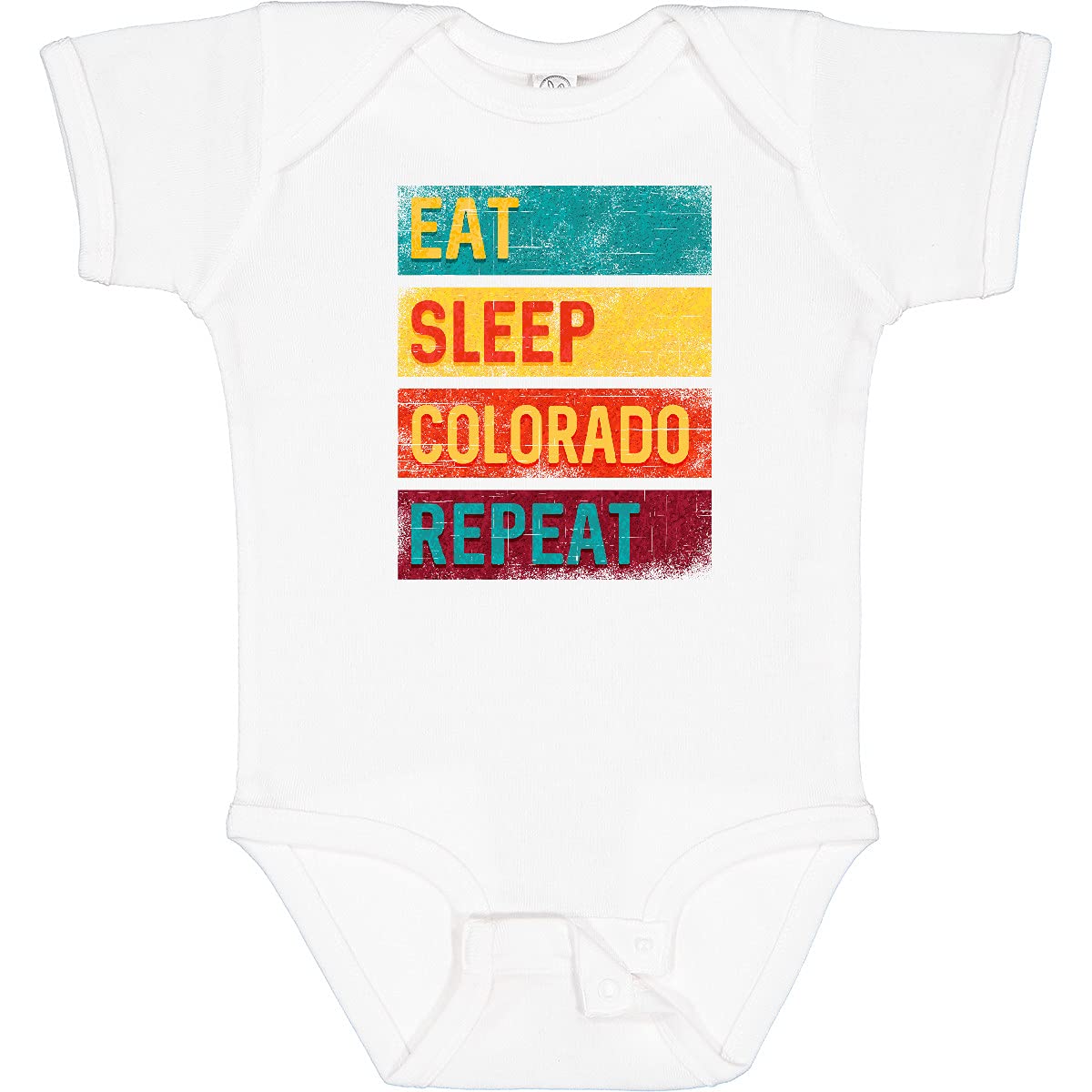 Inktastic Eat Sleep Colorado Repeat Baby Bodysuit - Cute Colorado State Outfit for Infants & Newborns - Perfect for Travel, Photos & State Pride Gifts