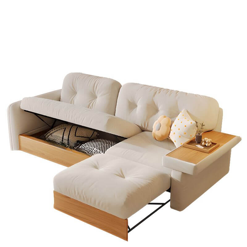 Trendy Solid Color Scratch-Resistant Sofa Couch with Storage - 3-Seater Modern Living Room Furniture for Small Spaces & Apartments