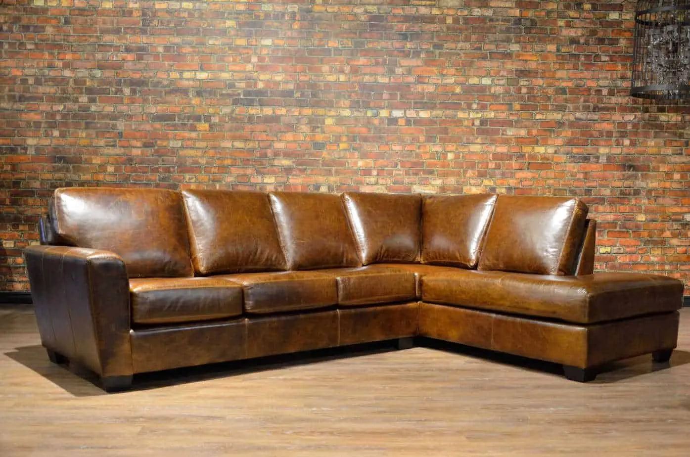 BOLTON Genuine Leather Sectional Sofa with Left-Hand Facing Chaise - Perfect for Living Room, Lounge & Home Theater Seating