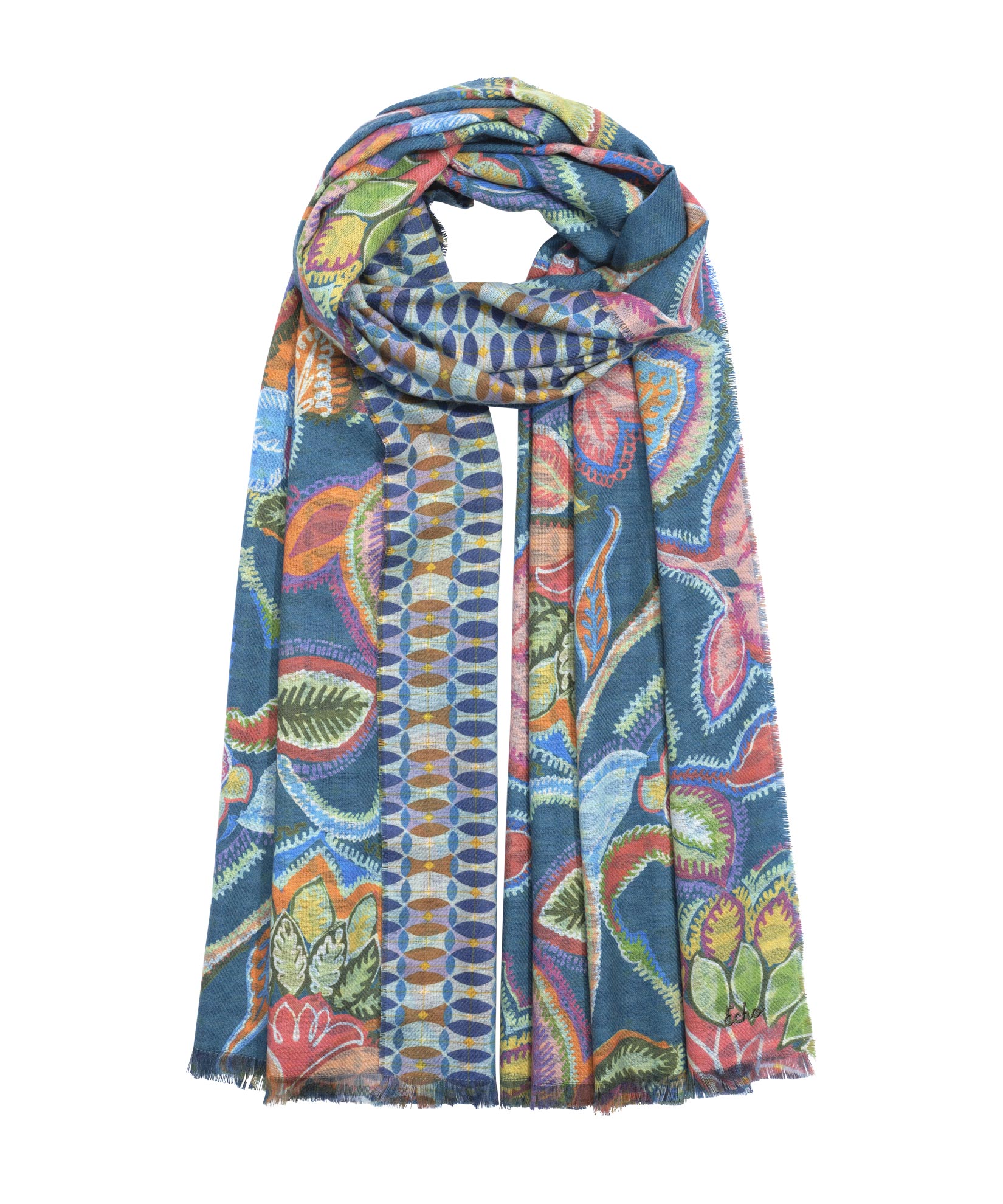 Hypnotic Garden Double Face Scarf - Soft & Stylish Winter Fashion Accessory for Women - Perfect for Office, Travel and Special Occasions
