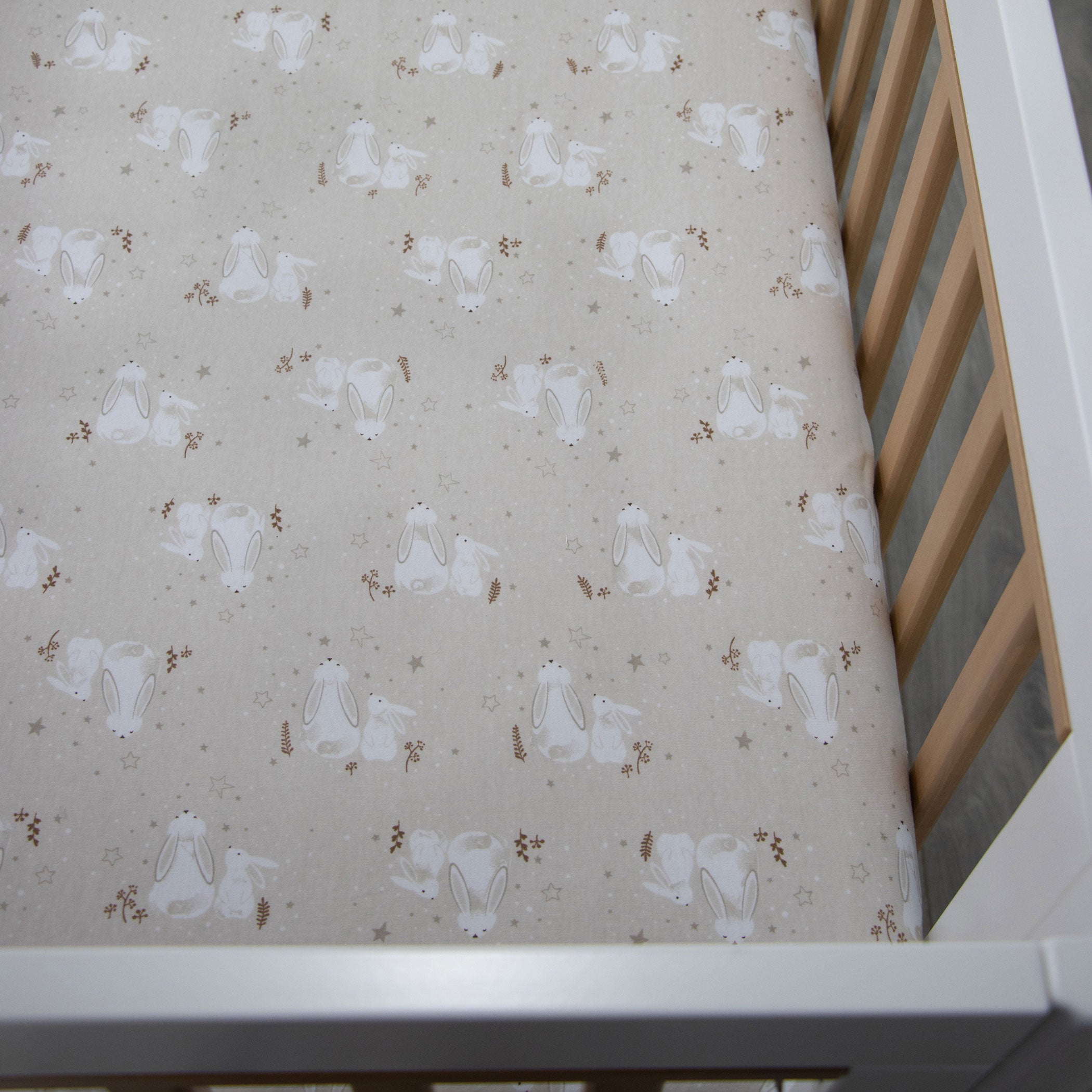 Bunny Dreams Jersey Cot Fitted Sheet - Soft Baby Crib Sheet for Nursery, Daycare & Travel - Perfect for Toddlers & Infants