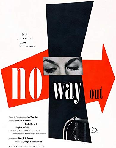 Vintage 1950 No Way Out Movie Poster Magnet - Classic Film Memorabilia & Collectible Fridge Magnet for Home Theater, Office Decor, and Movie Lover Gifts