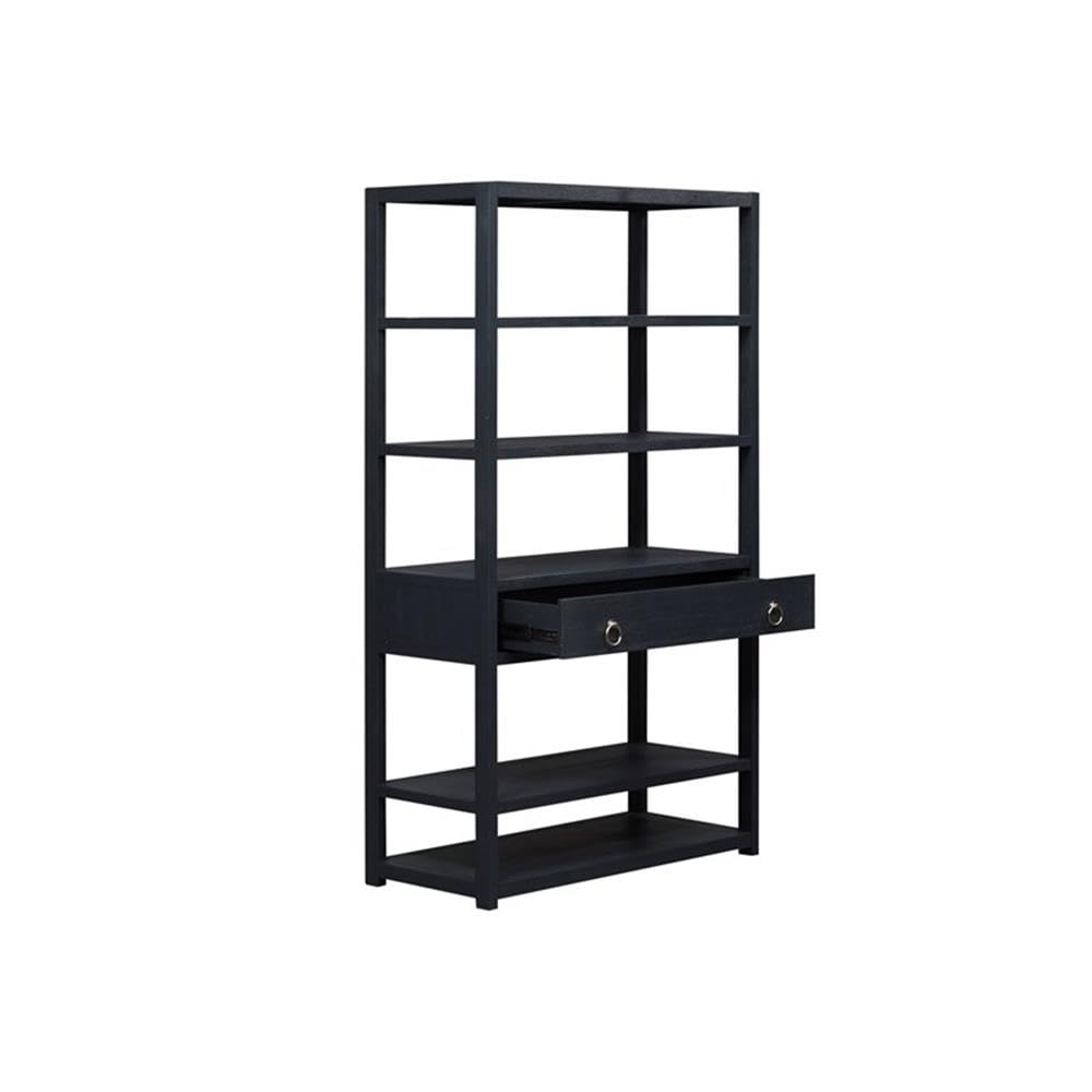 Liberty Furniture INDUSTRIES Midnight Black Accent Bookcase - Modern Industrial Style Bookshelf for Living Room, Bedroom & Office Storage
