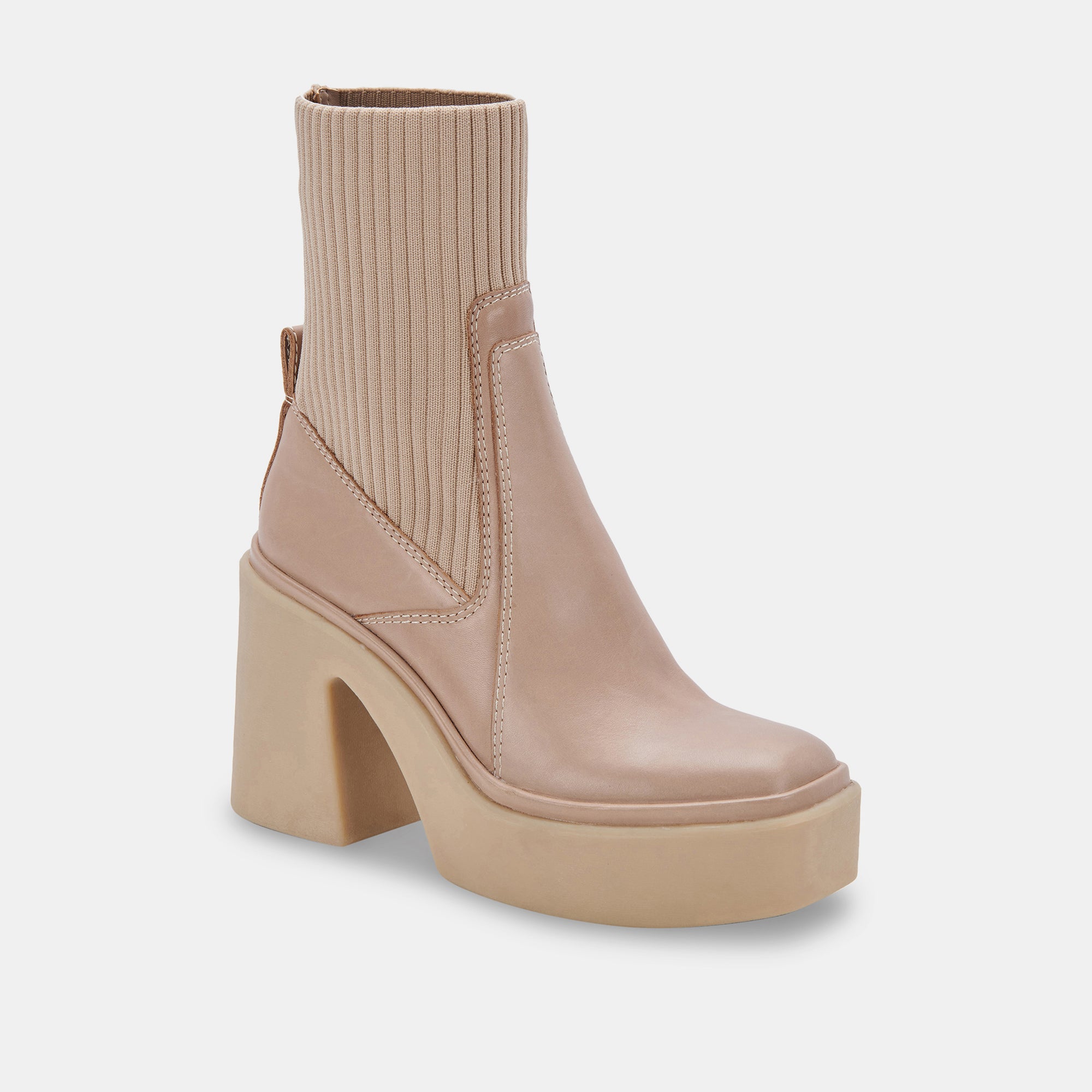 ODINA Women's TAUPE Leather Ankle Boots - Comfortable Casual & Dress Booties for Fall/Winter, Perfect for Office, Dating & Night Out