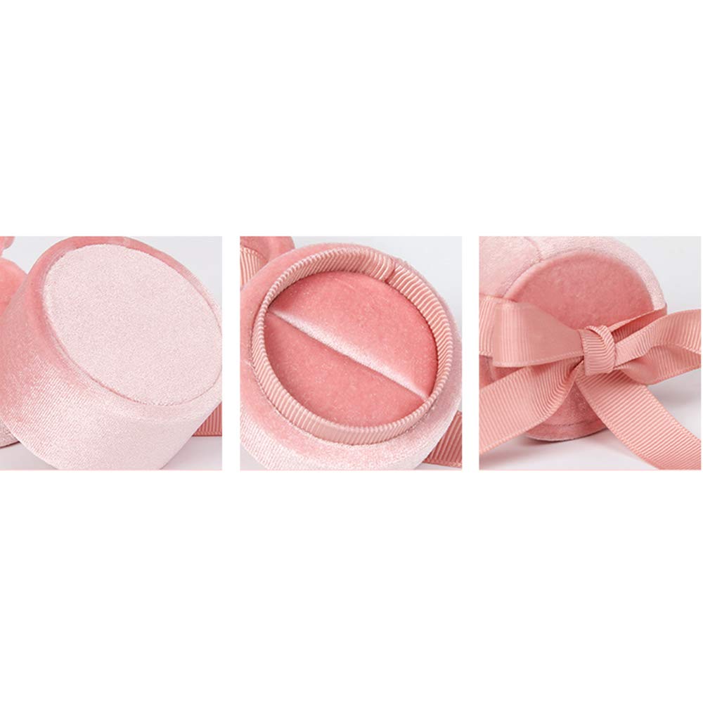 Velvet Ring Box - Elegant Wedding Jewelry Holder for Proposal & Engagement (Pink Small) - Perfect for Photography & Ceremonies