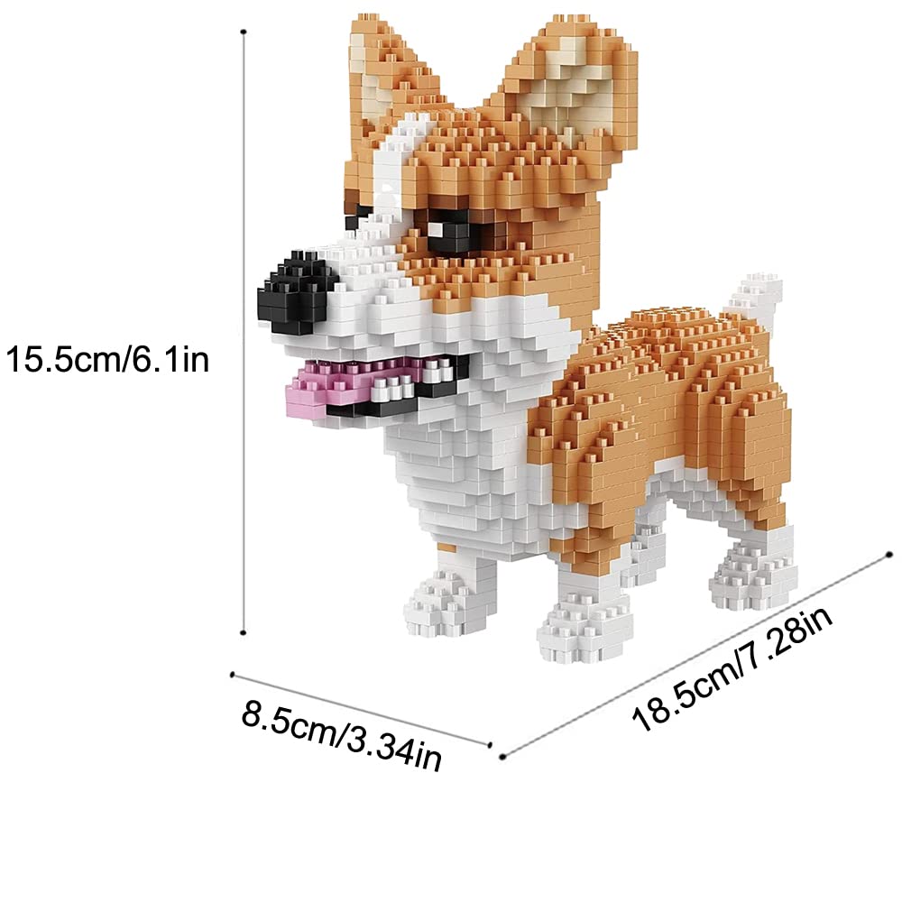 Mini Dog Building Blocks - 1380PCS Corgi Pet Toy Bricks for Kids & Adults | 3D Puzzle Construction Set | Creative STEM Educational Gift for Dog Lovers | Perfect for Birthday, Party Favors & Family Bonding Activities