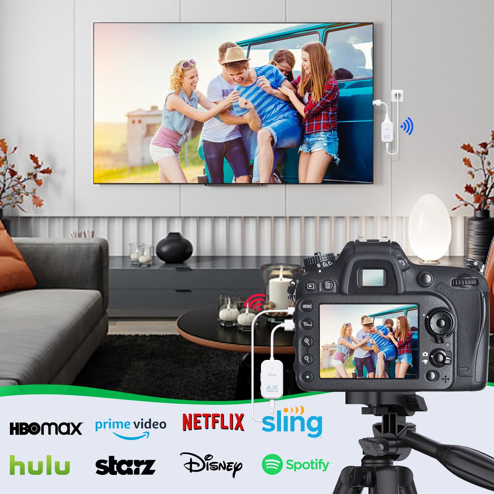 4K HDMI Transmitter and Receiver 50M - Wireless HDMI Extender Kit for Home Theater & Office | Stream Movies, Gaming & Live TV from Laptop/PC to HDTV/Projector | Perfect for Conference Rooms, Gaming Setups & Home Entertainment Systems