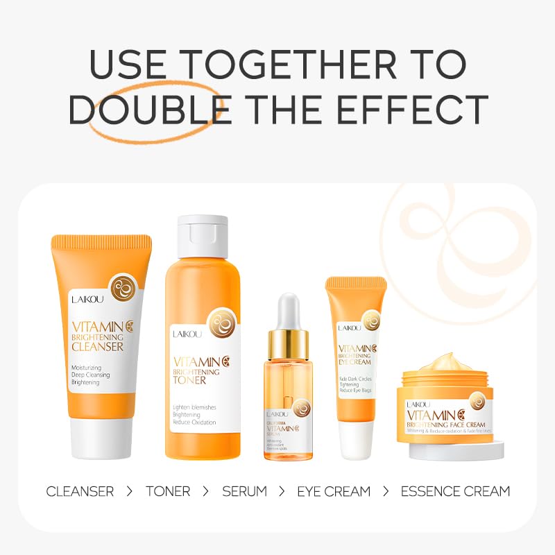 Vitamin C Skincare Set - 5-in-1 Hydrating Kit for Women & Men | Daily Facial Care