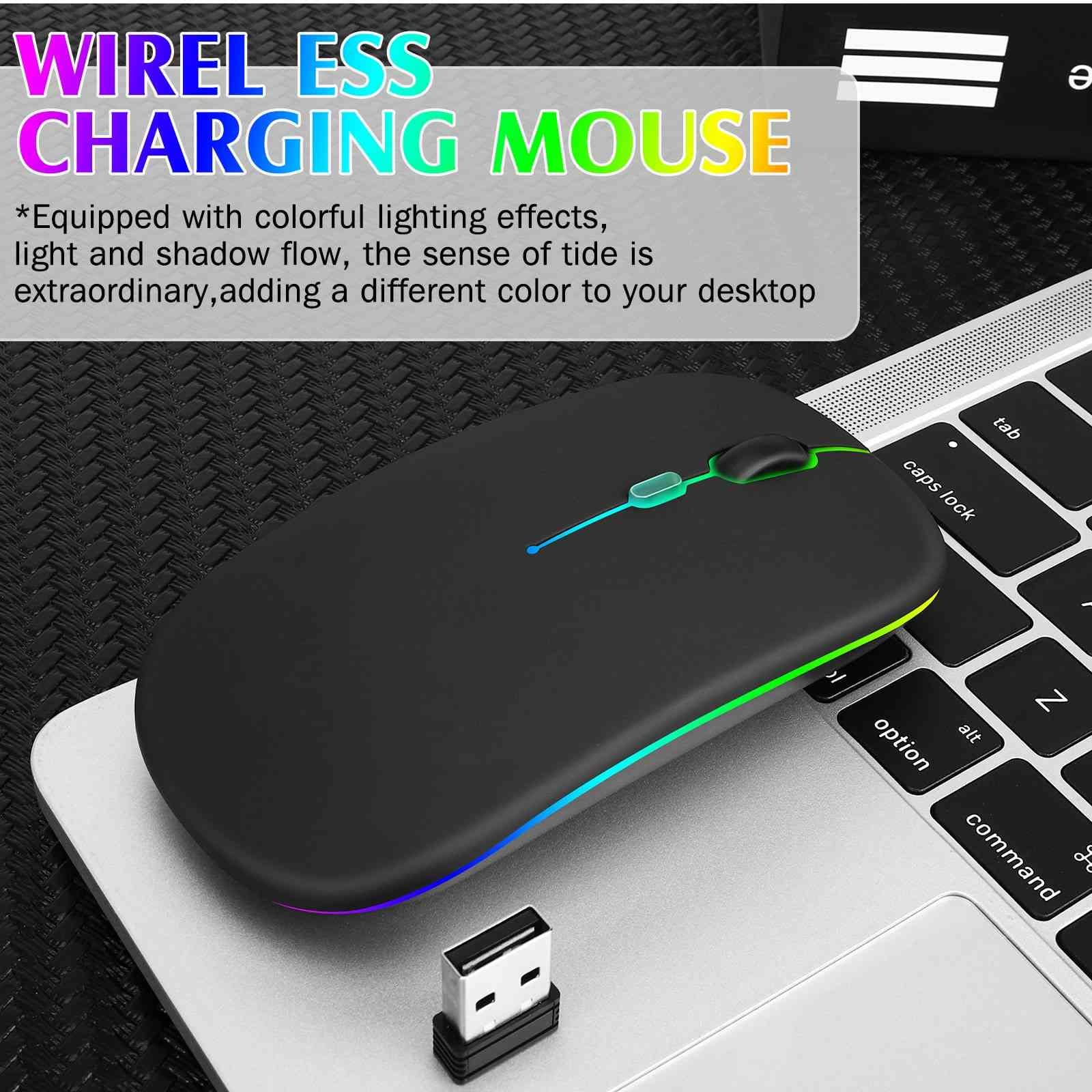 UrbanX 2.4GHz & Bluetooth Rechargeable Wireless LED Mouse for Acer Spin 3, Compatible with TV/Laptop/PC/Mac/iPad Pro/Computer/Tablet/Android - Turquoise, Perfect for Home, Office, and Travel Use