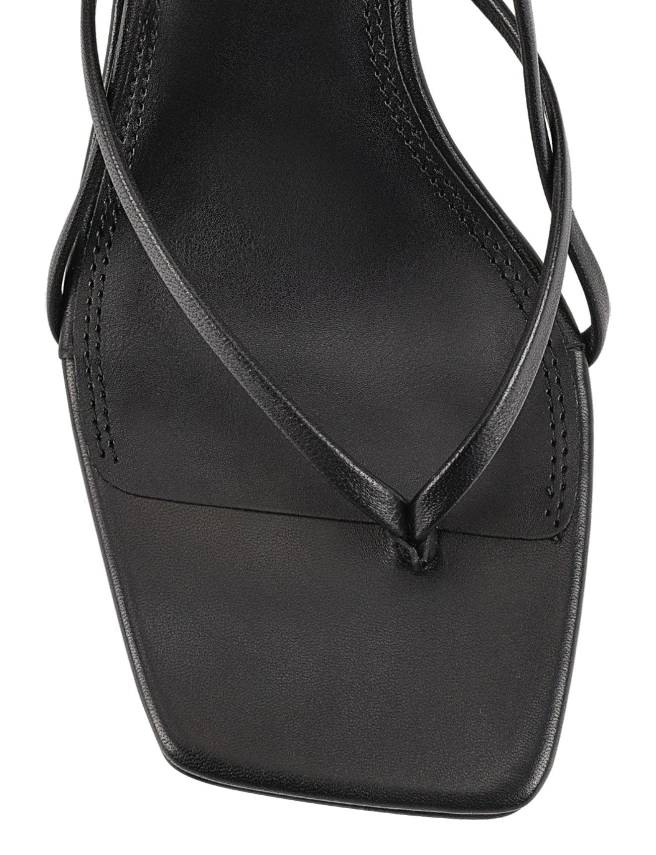 Santorini Strappy Thong Sandals for Women - Black Leather Summer Beach Sandals | Comfortable Flip Flops for Vacation, Pool Party & Casual Outings