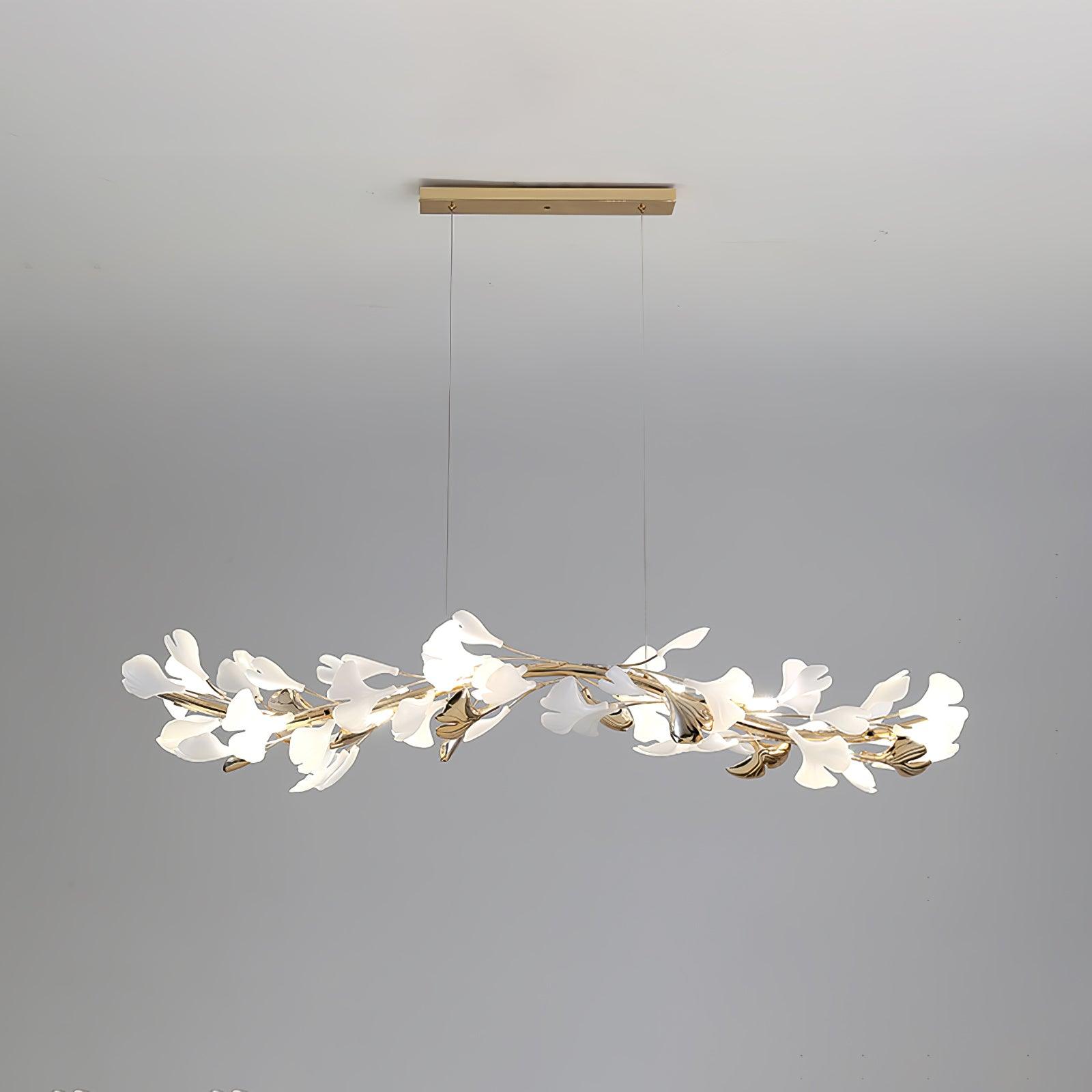 Elegant Ginkgo Leaf Chandelier - Modern Gold Ceiling Light Fixture for Dining Room, Living Room & Bedroom Decor | Perfect for Home, Hotel and Restaurant Lighting