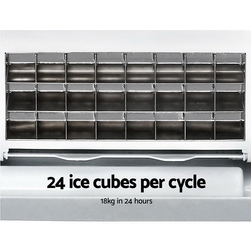 DEVANTi 3.2L Portable Ice Cube Maker - Fast Commercial Ice Machine with Stainless Steel Housing - Perfect for Home Bars, Offices, and Outdoor Parties